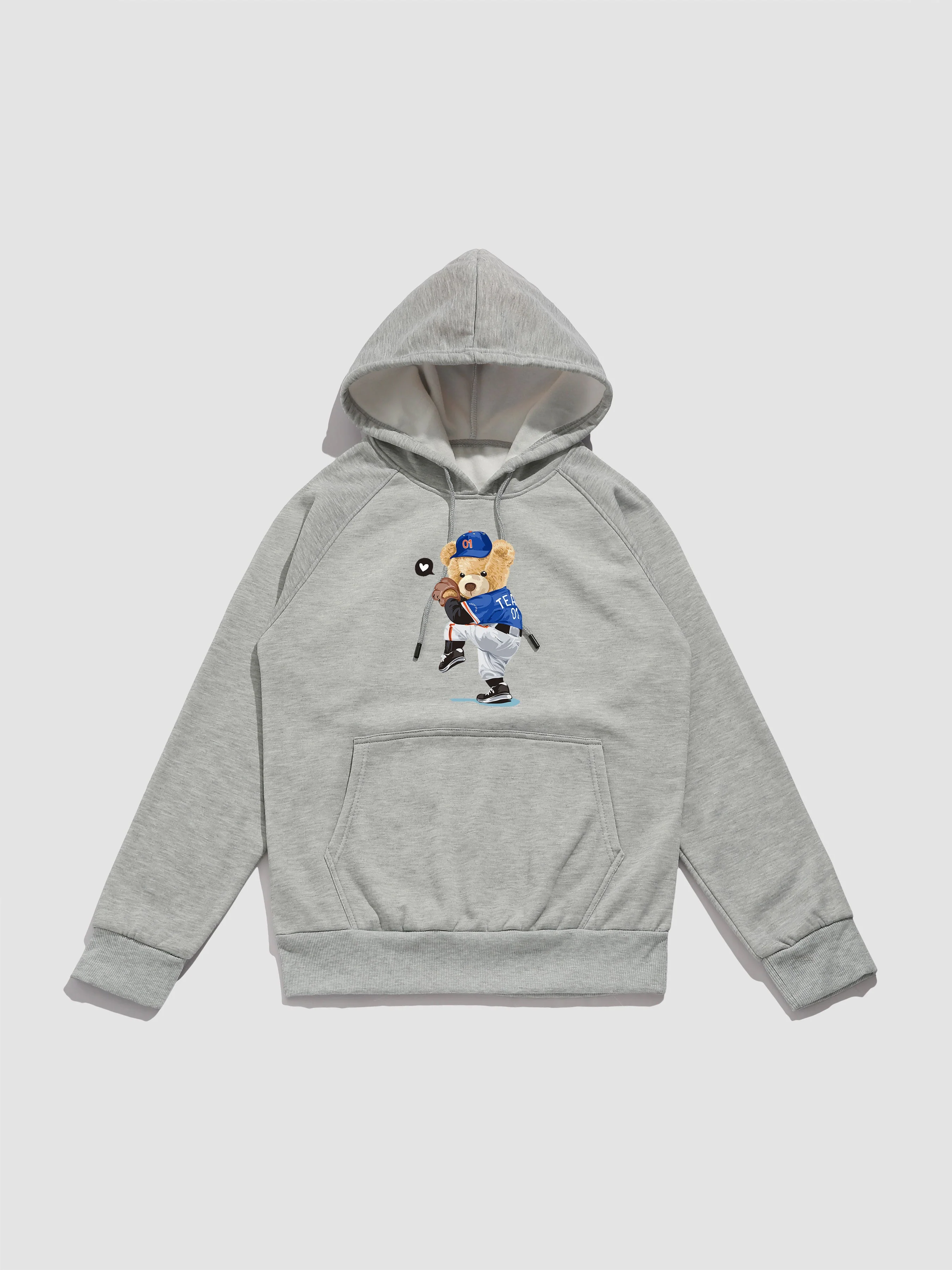 Perry | Baseball Bear Print Hoodie - Image 2