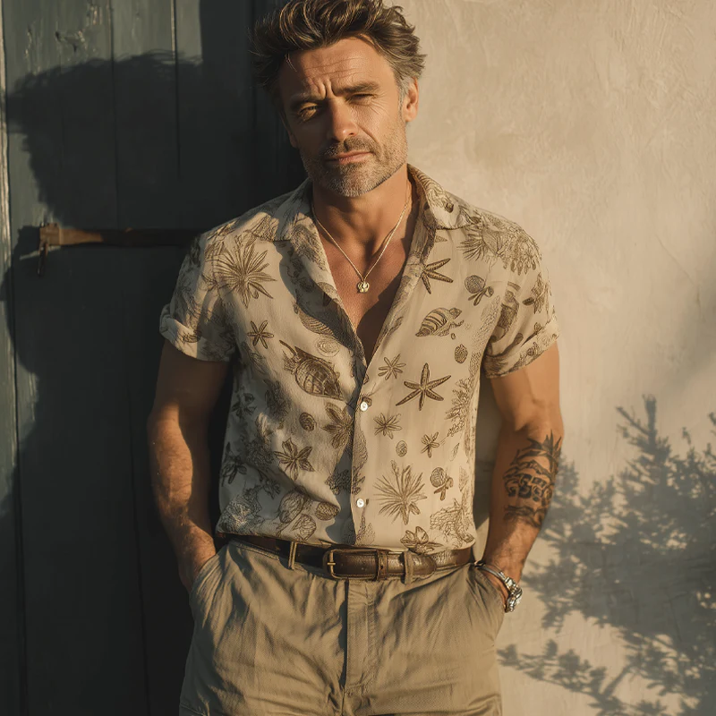 Peter | Men'S Summer Beach Printed Casual Short Sleeve Shirt - Image 3