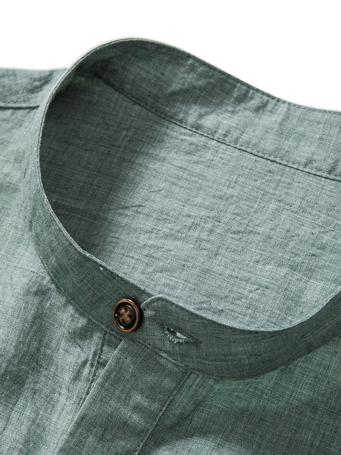 Petronio® | Short Sleeve Half Button Fly Henley Collar Shirt & Straight Leg Linen Pants - Image 11