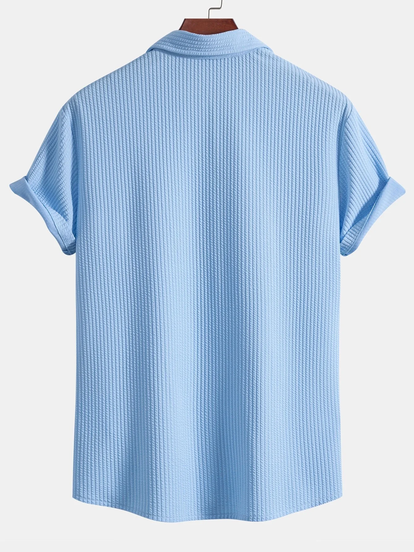 Pierce® | Muscle Fit Ribbed Button Up Shirt - Image 9