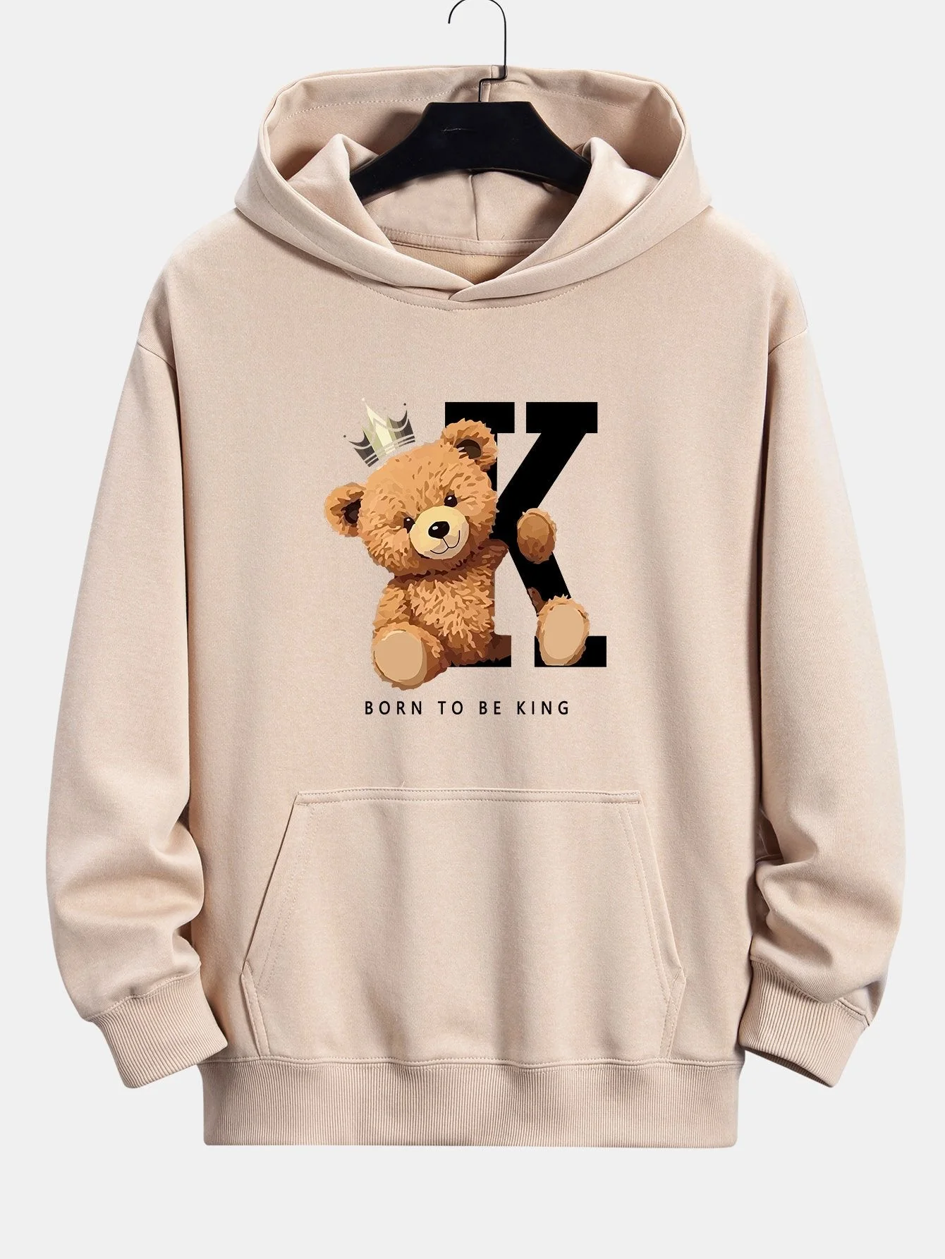 Piran | Crown King Bear Print Relax Fit Hoodie