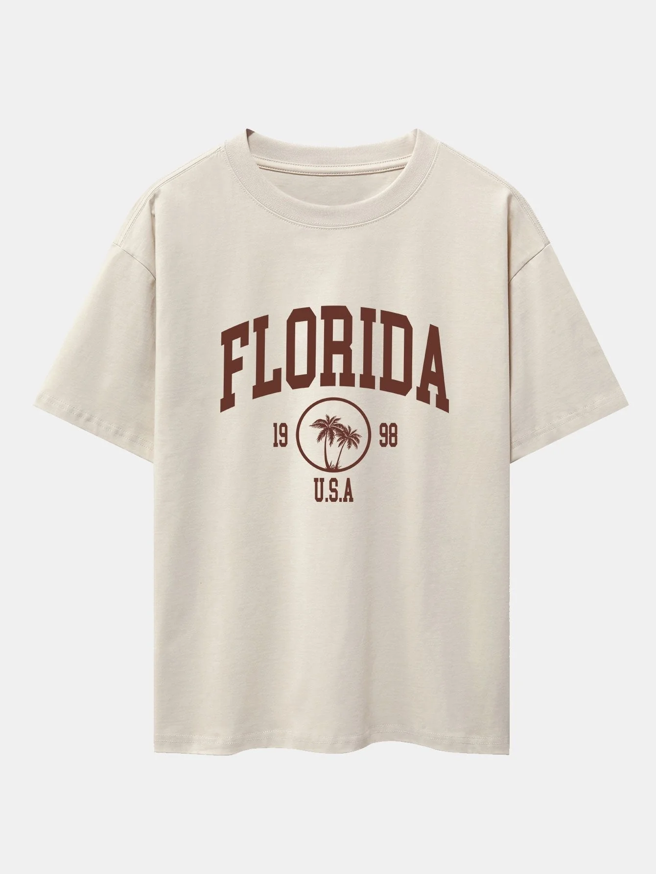 Policarpo® | Florida Palm Tree Print Heavy Weight Oversize T-Shirt & Corduroy Shorts - Image 2