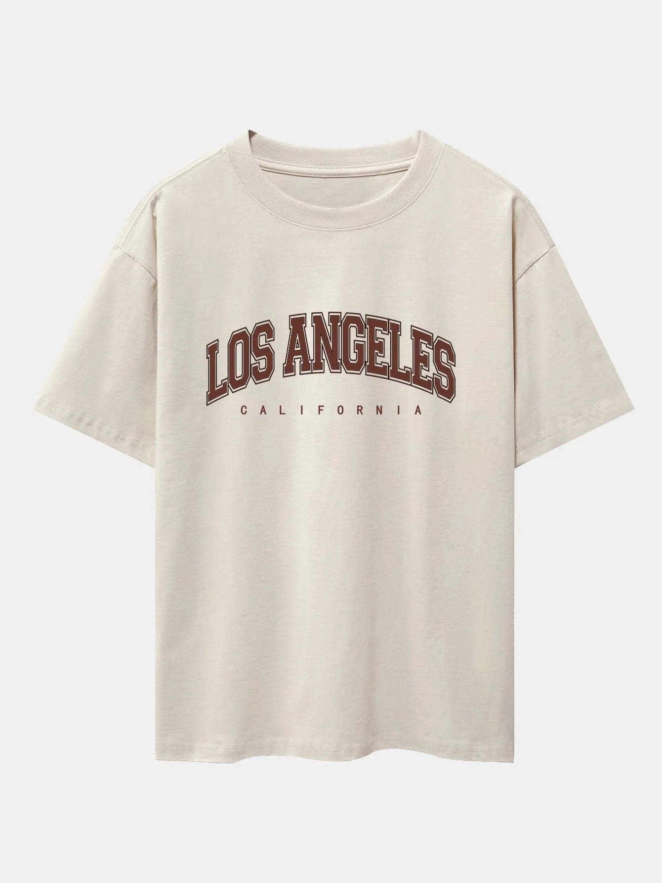 Porfirio® | Los Angeles Print Heavy Weight Oversize T-Shirt & Corduroy Shorts - Image 2