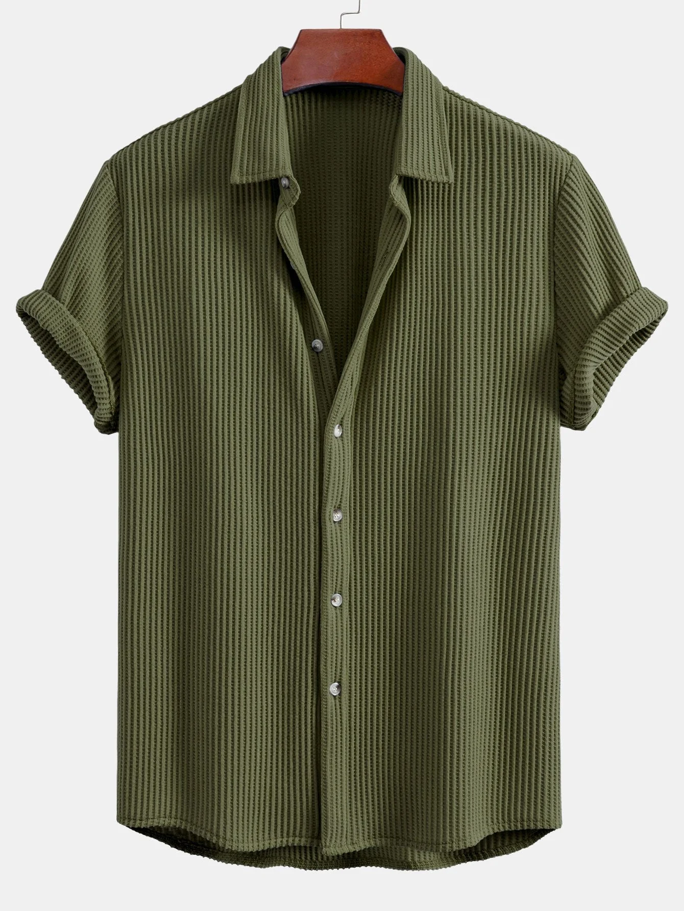Quentin® | Waffle Button Up Shirt - Image 3