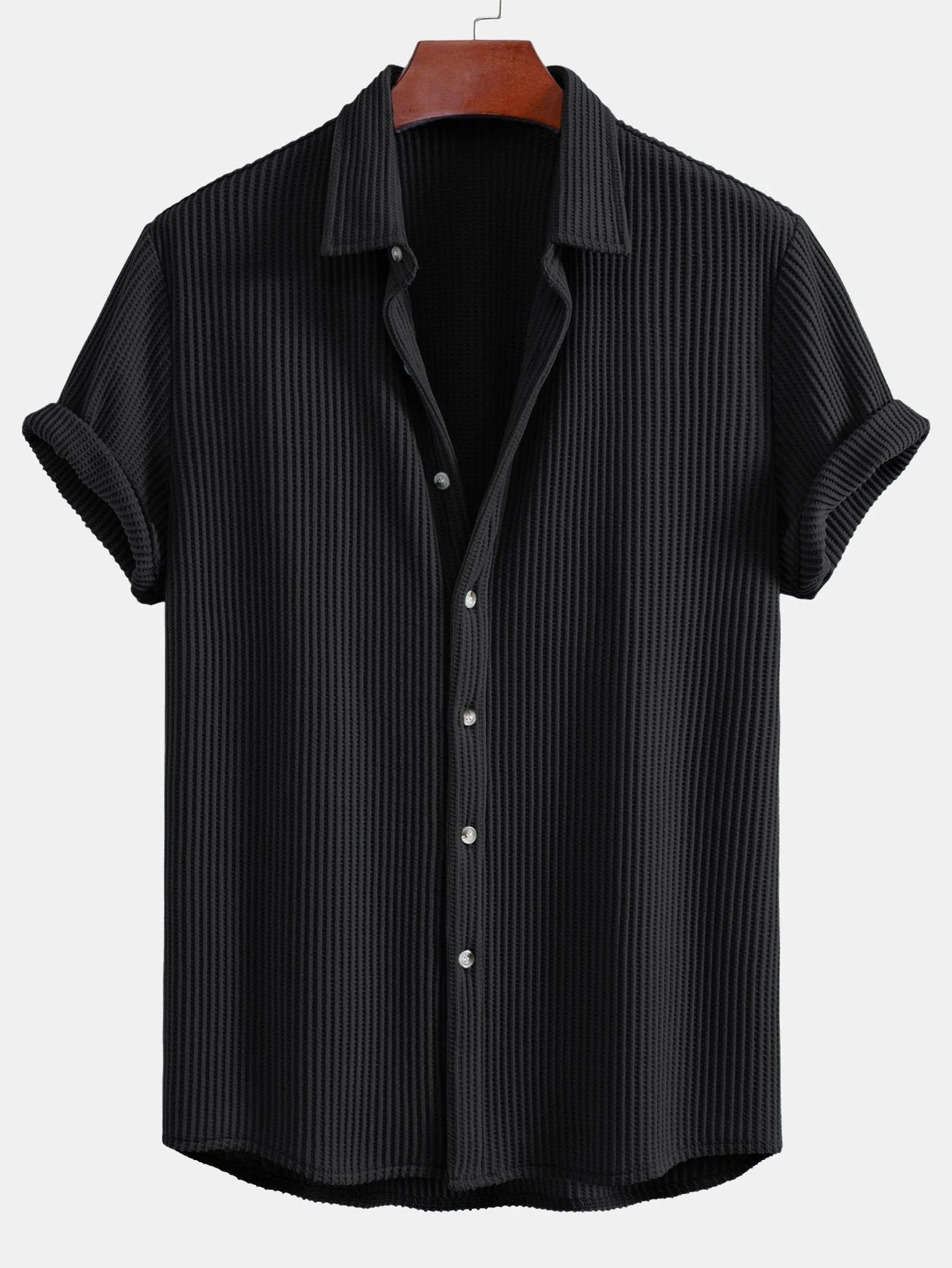 Quentin® | Waffle Button Up Shirt - Image 7