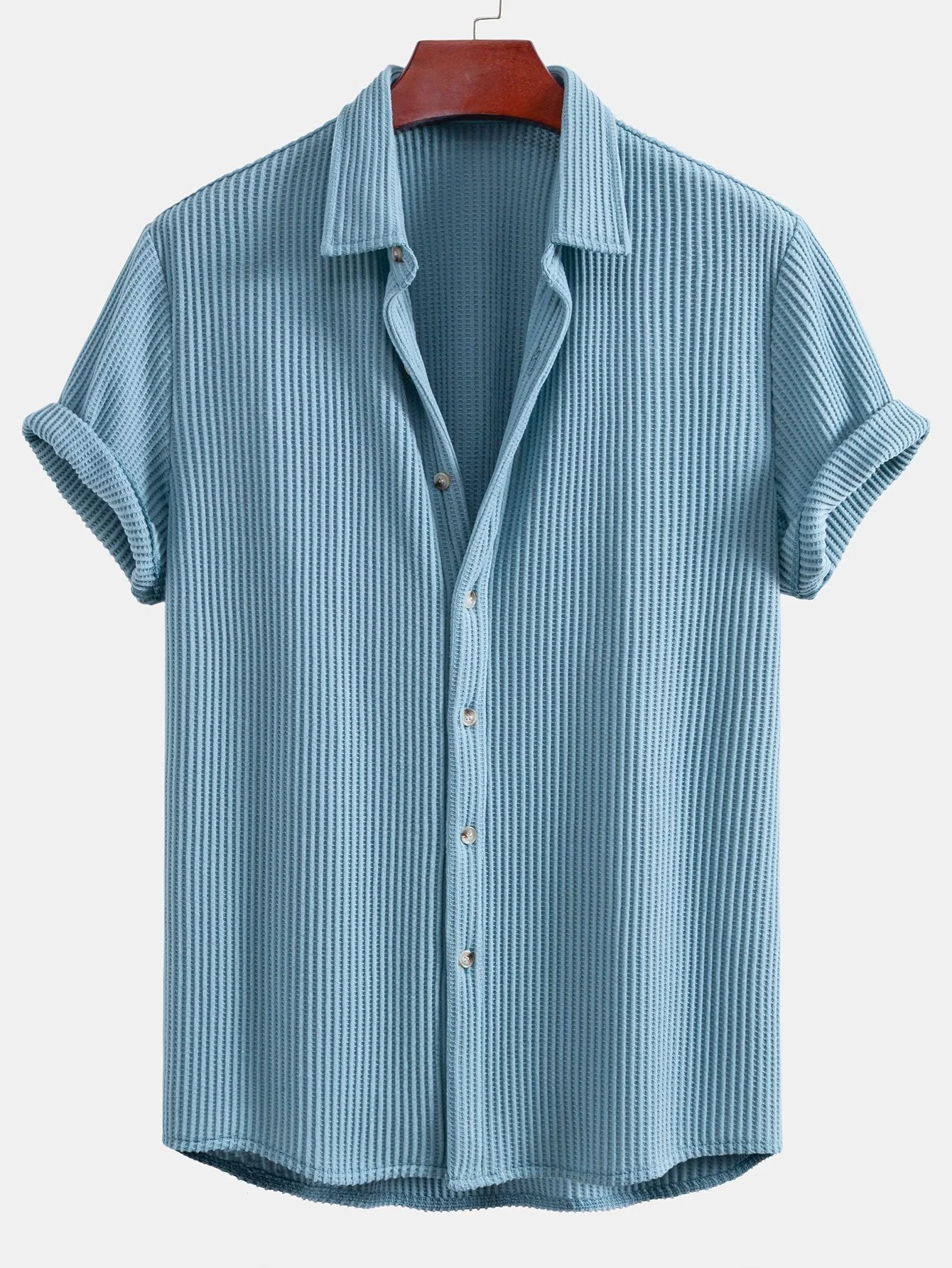 Quentin® | Waffle Button Up Shirt - Image 9