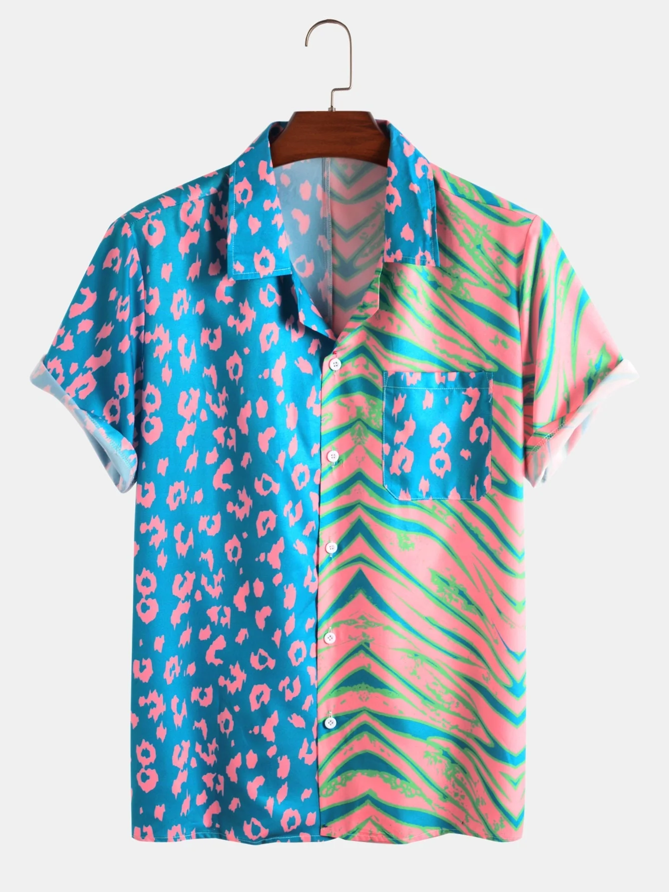 Quim® | Animal Pattern Print Patchwork Shirts