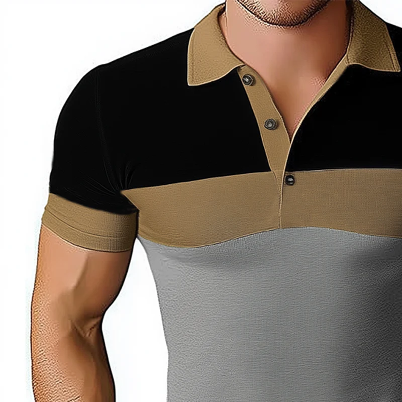Rafael | Men'S Summer Business Colorblock Polo Collar Slim Fit T-Shirt - Image 2