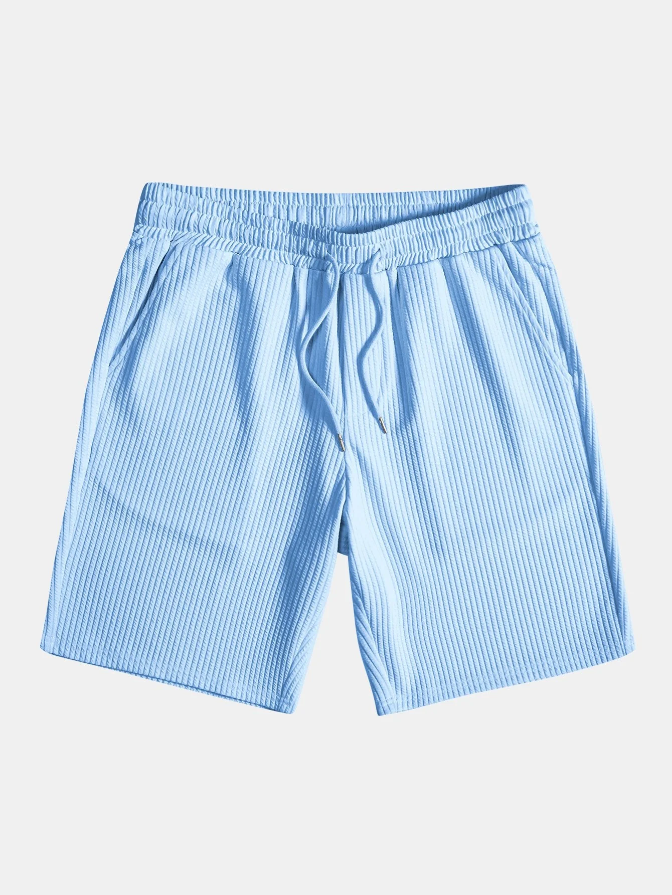 Randy® | Muscle Fit Ribbed Stand Collar Shirt & Shorts - Image 16