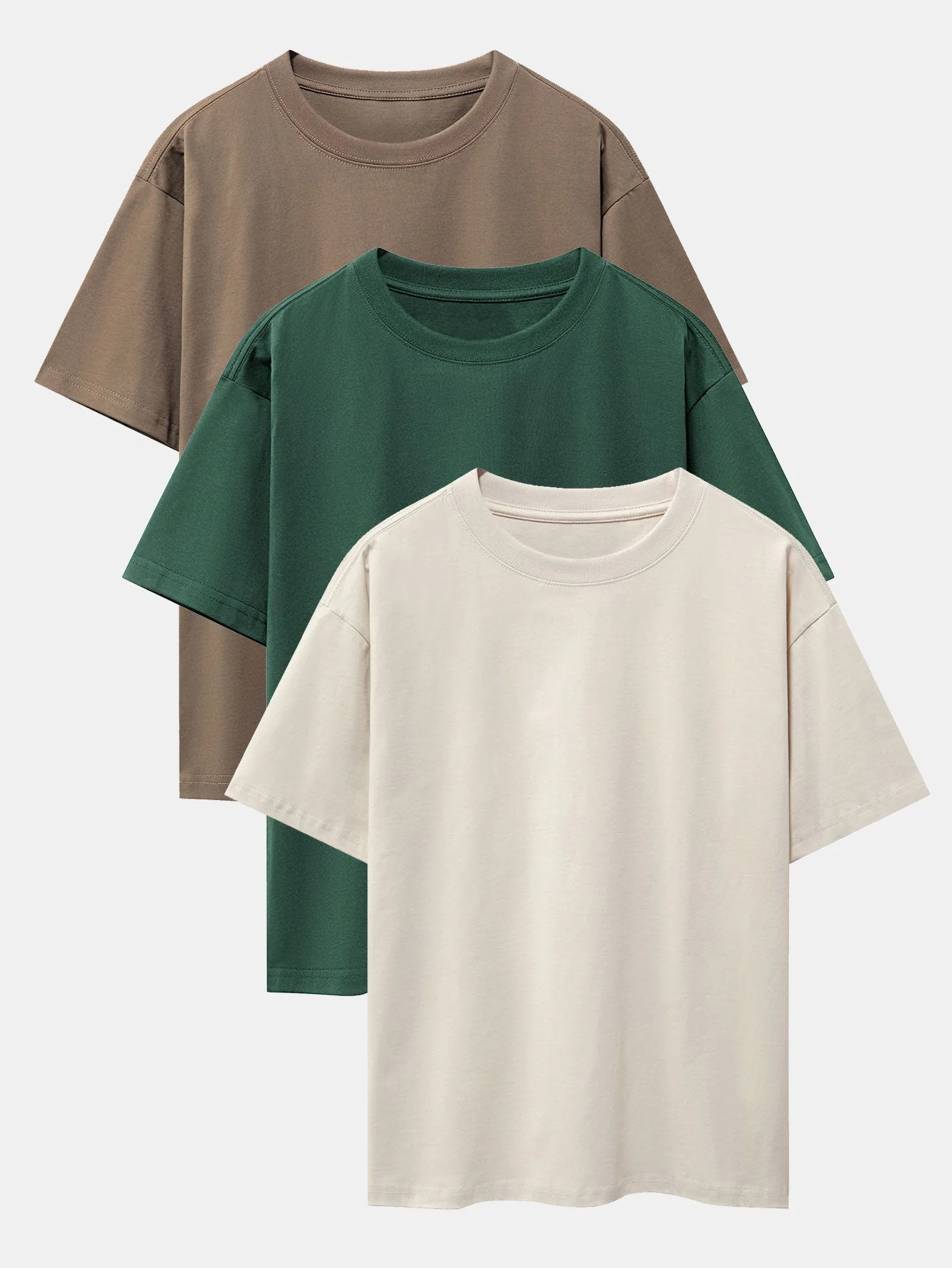 Raul® | 3 Pieces Basic Heavy Weight Drop Shoulder Oversize T-Shirts - Image 5