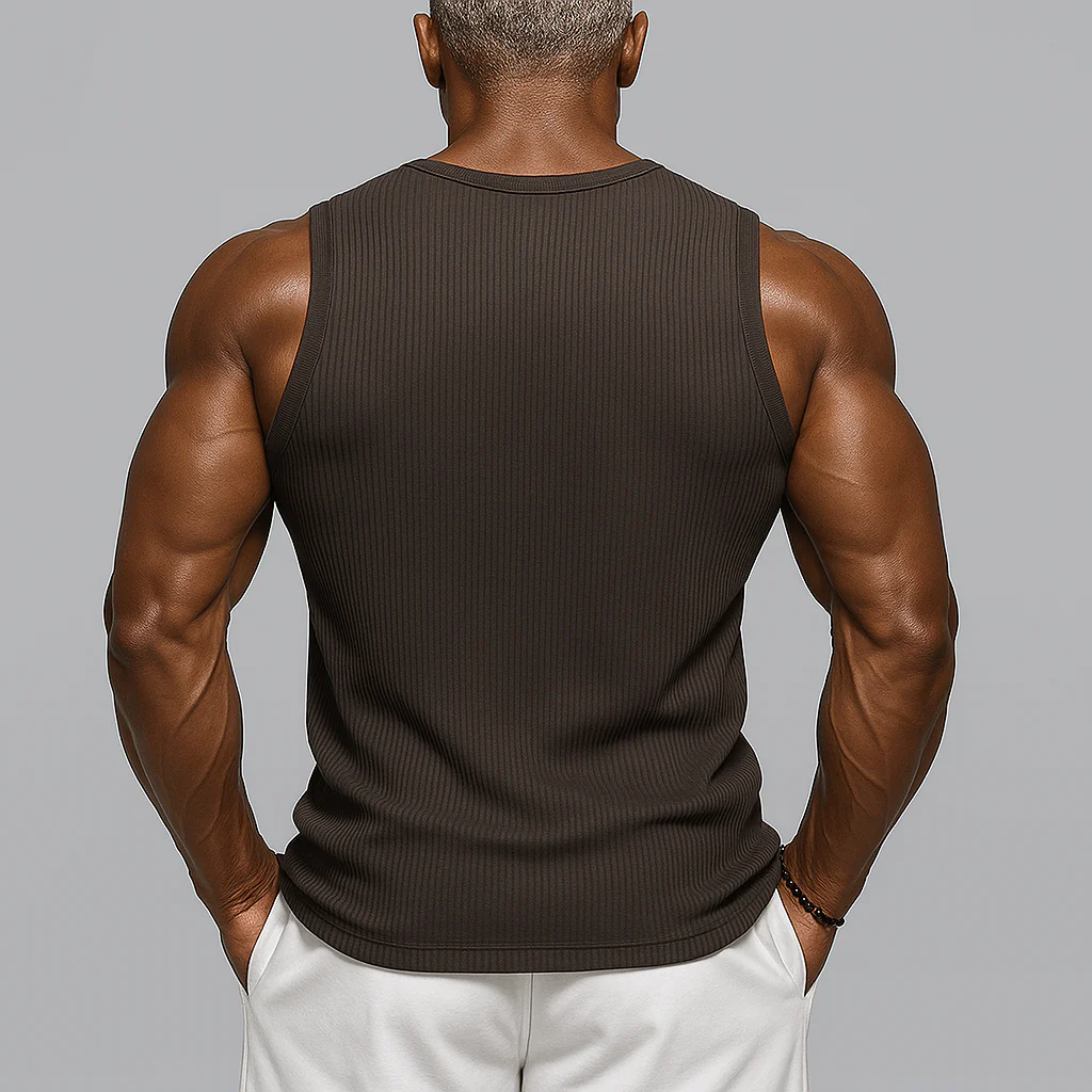 Raul | Men'S Summer Fashion Striped Textured Cotton Blend Sleeveless Tank Top - Image 3