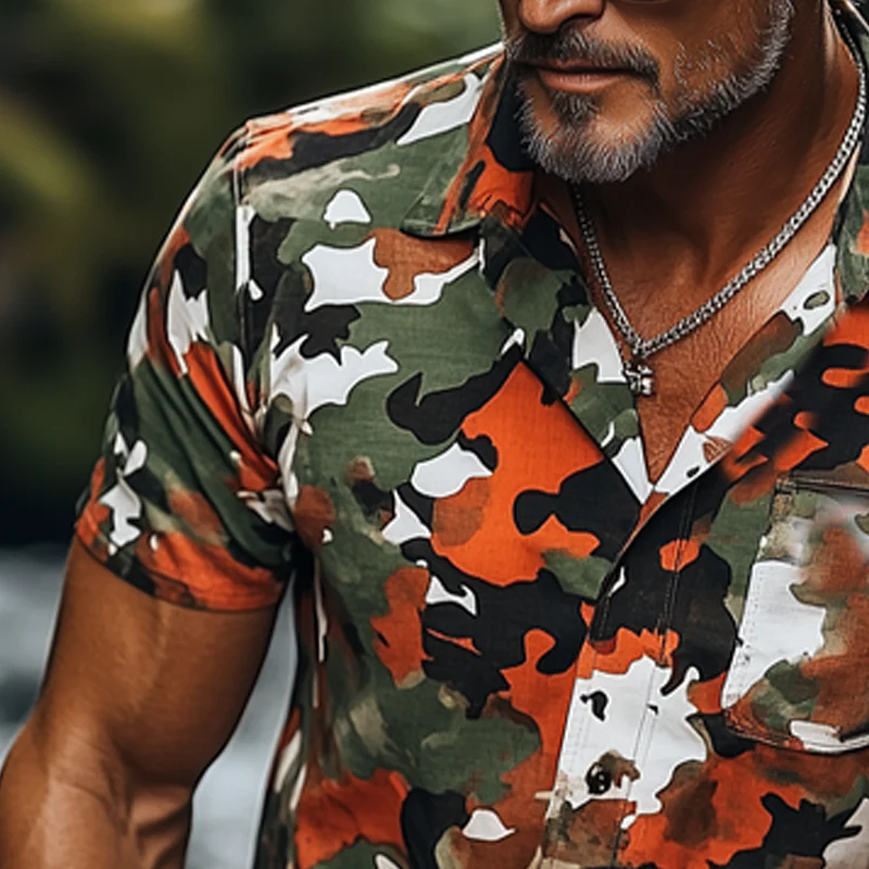 Raymond | Men'S Summer Fashion Camouflage Short Sleeve Shirt - Image 4