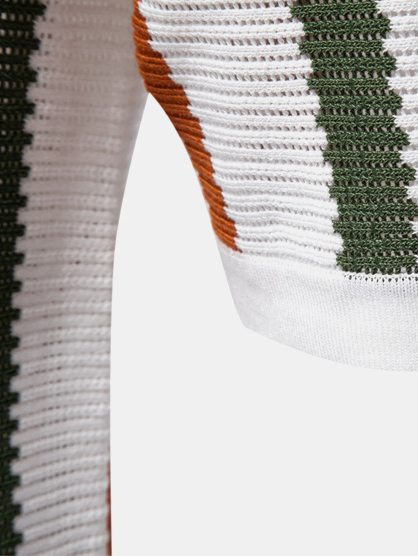 Reuben® | Stripe Knit V Neck Polo Shirt - Image 10