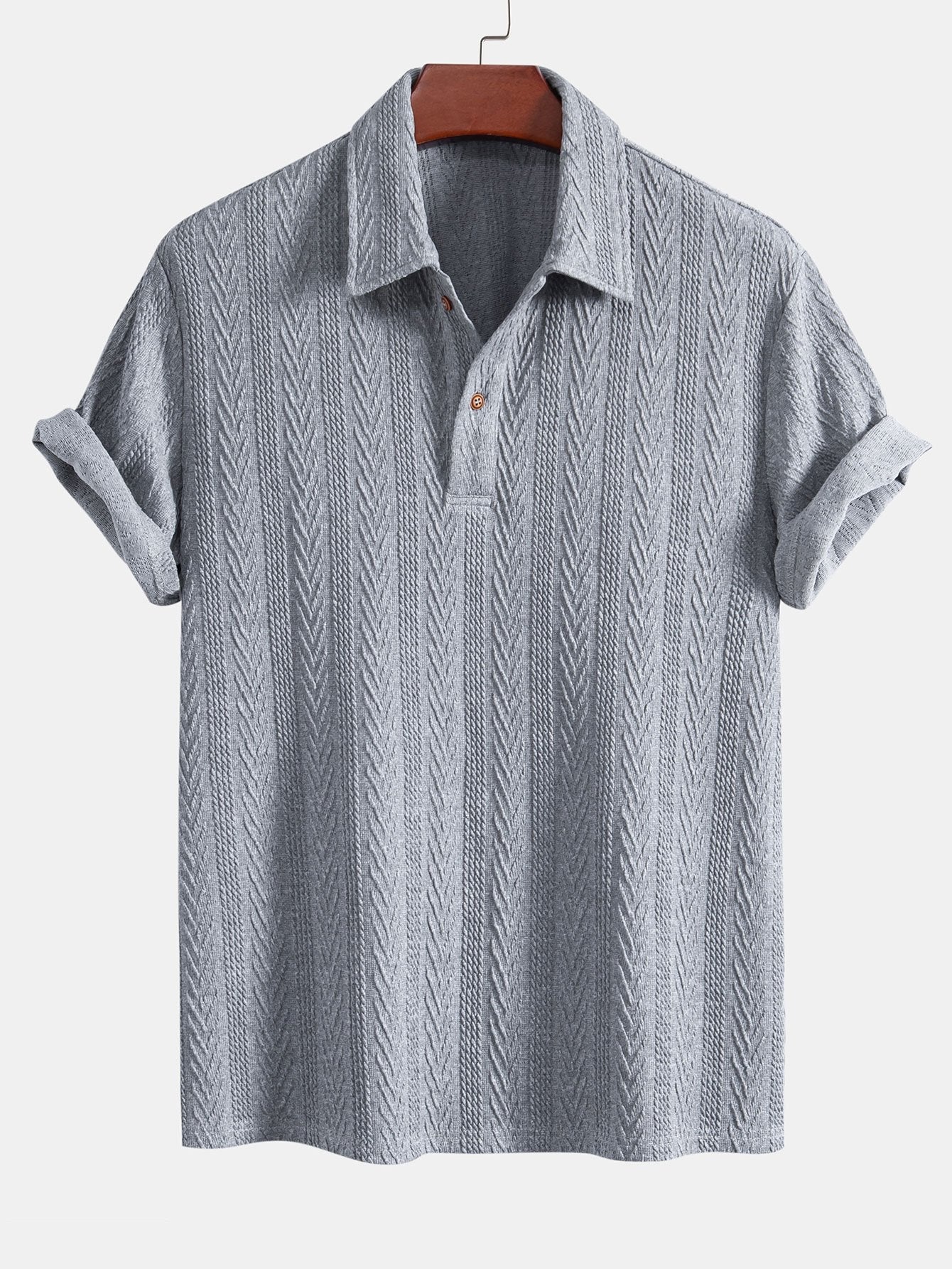 Richard® | Geometric Jacquard Knitted Polo - Image 10
