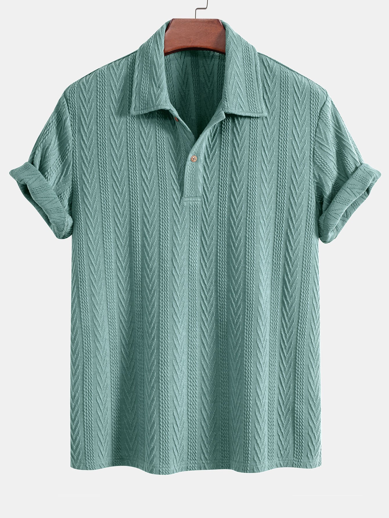 Richard® | Geometric Jacquard Knitted Polo - Image 9