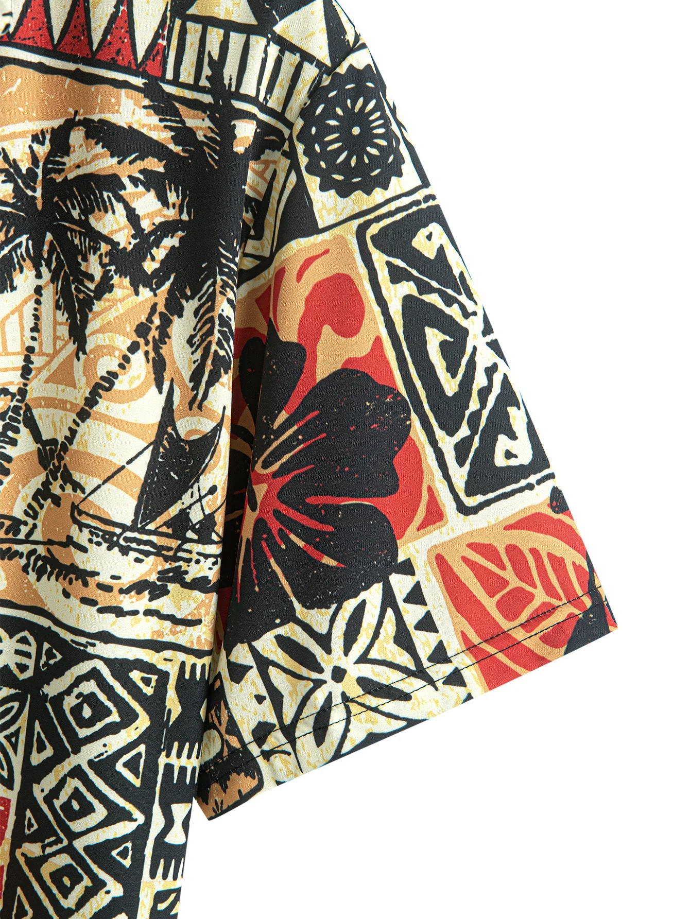 Rick® | Palm Tree Turtle Ethnic Geometry Print Button Up Shirt & Swim Shorts - Image 8