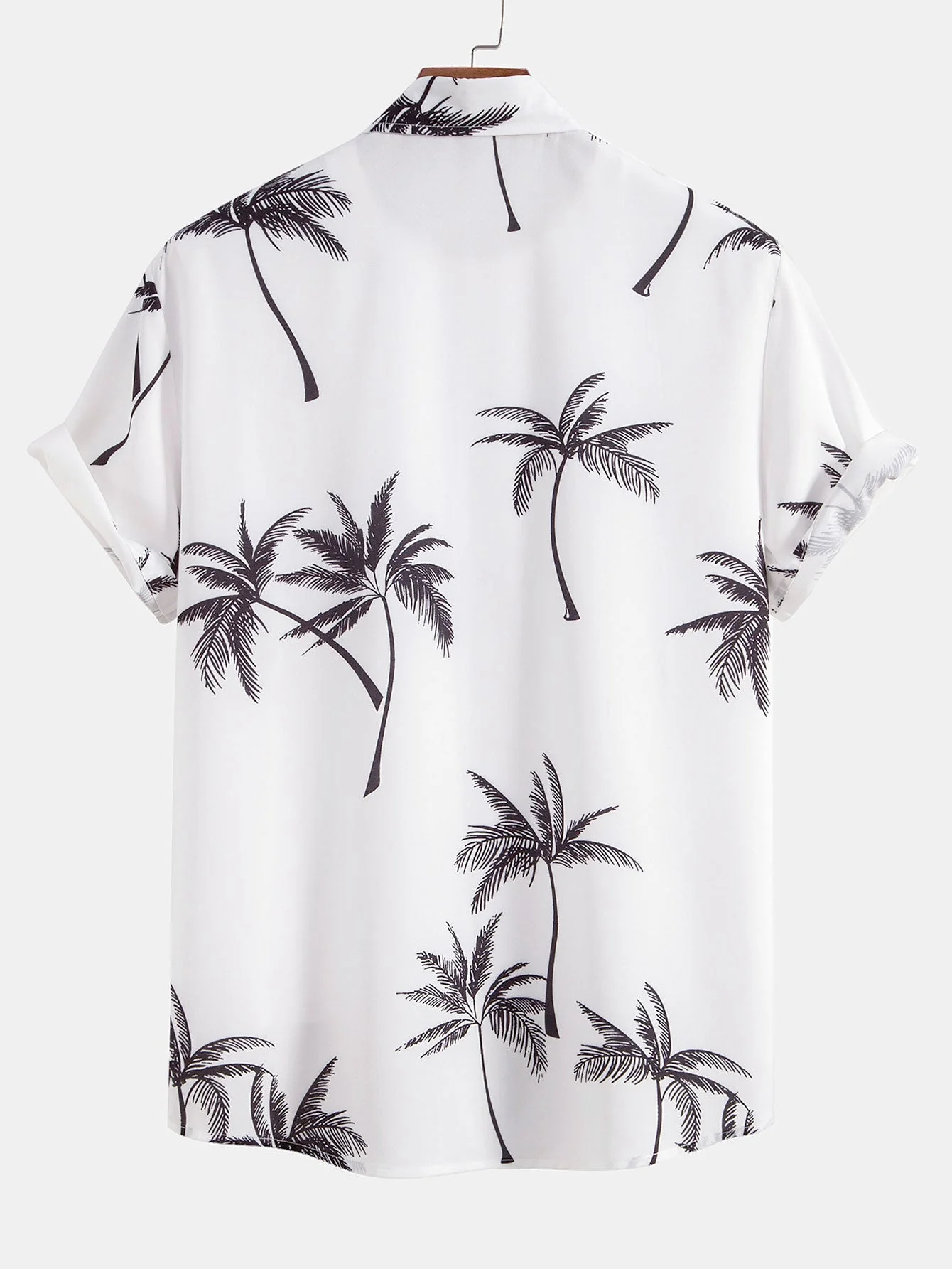 Riley® | Palm Tree Print Button Up Shirt & Striped Print Swim Shorts - Image 3