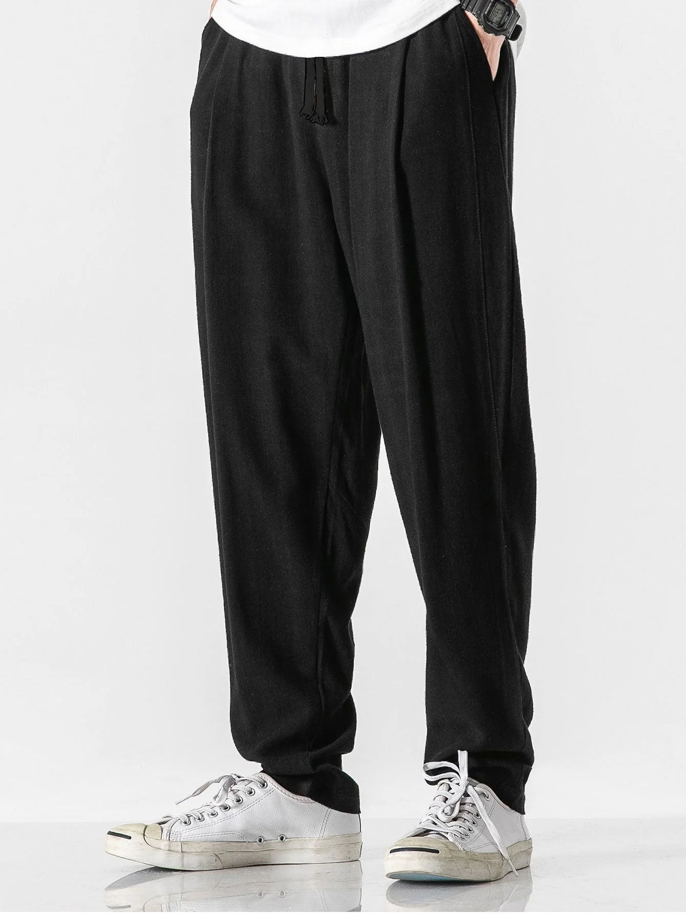 Rob® | Relax Fit Harem Pants In Linen And Cotton Mix - Image 4