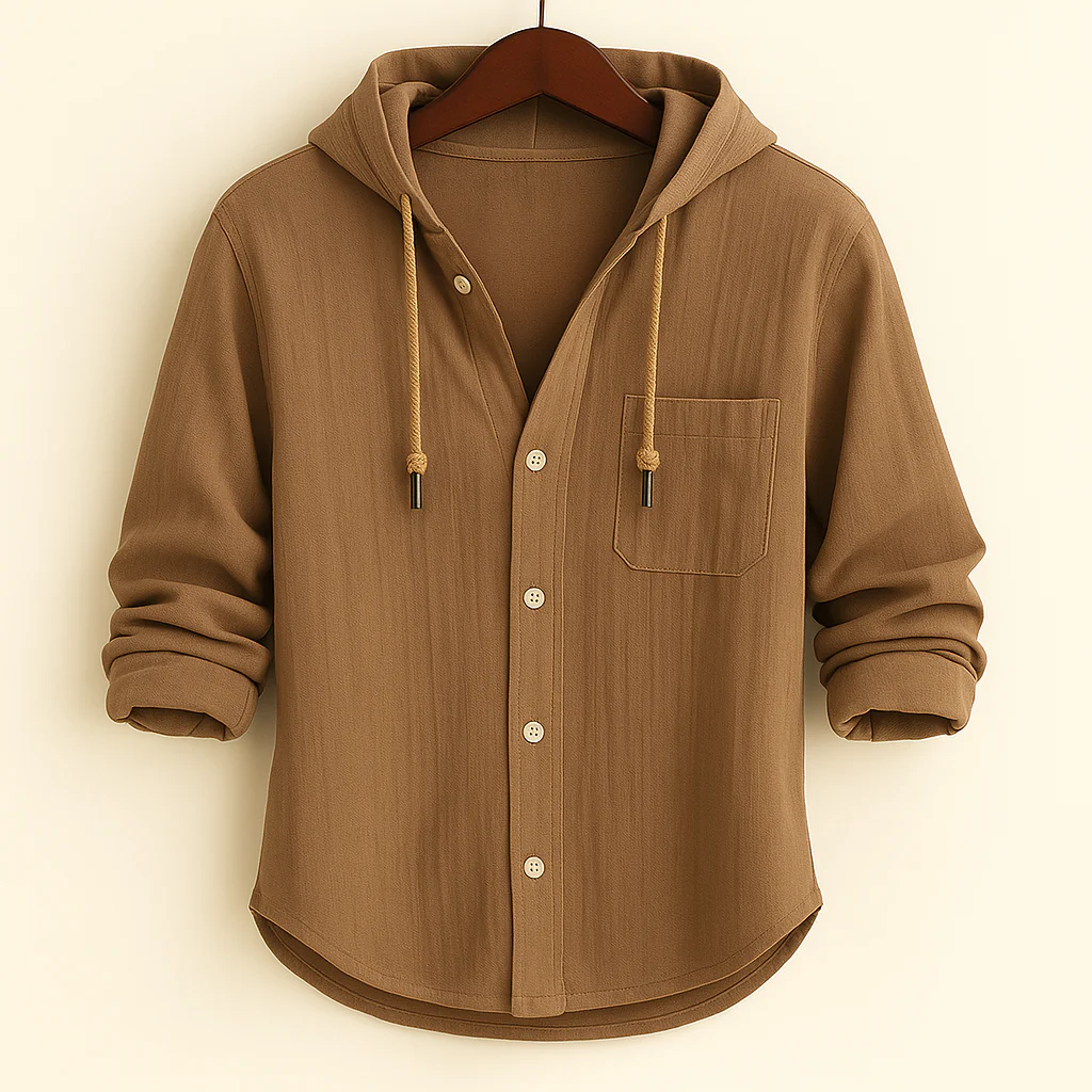 Roberto | LUXURY SOFT COTTON SHIRT WITH HOOD - Image 4