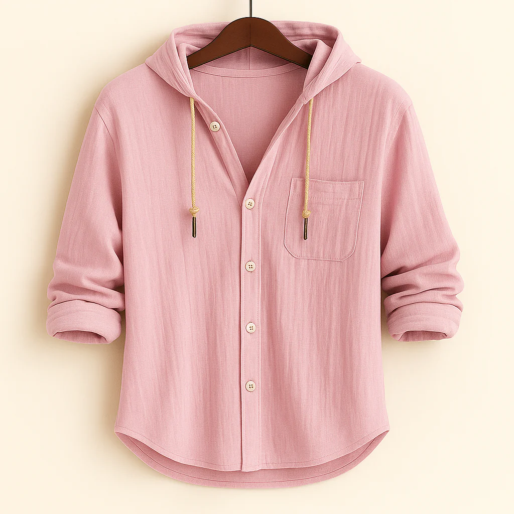 Roberto | LUXURY SOFT COTTON SHIRT WITH HOOD - Image 5