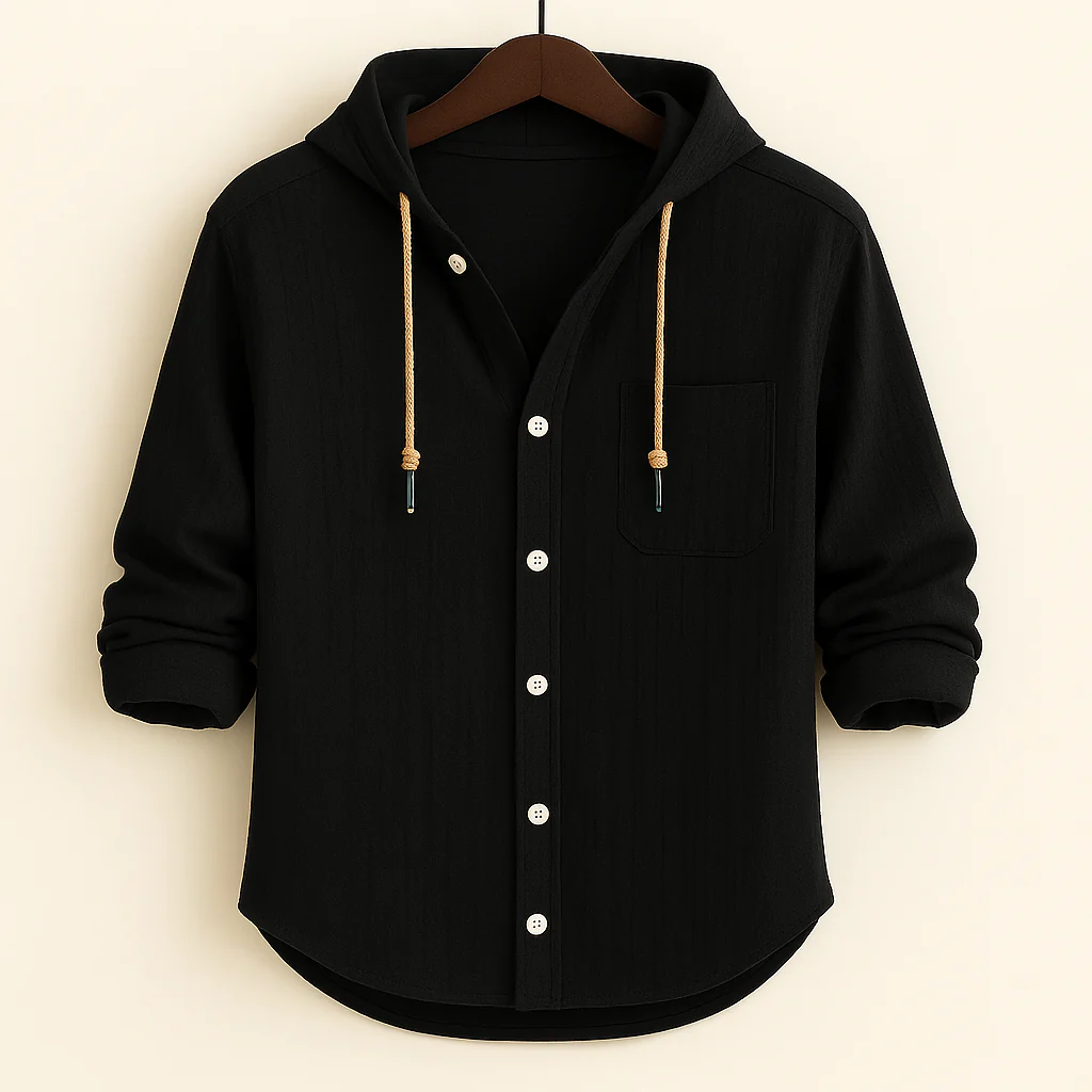 Roberto | LUXURY SOFT COTTON SHIRT WITH HOOD - Image 7