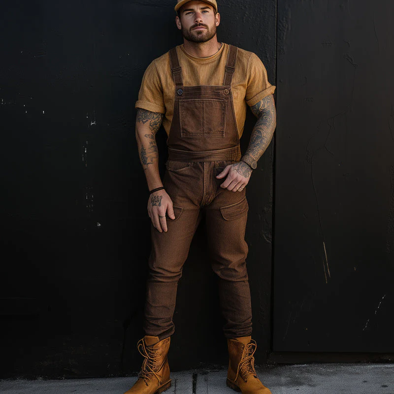 Roger | Men'S Washed Denim Multi-Pocket Jumpsuit - Image 2