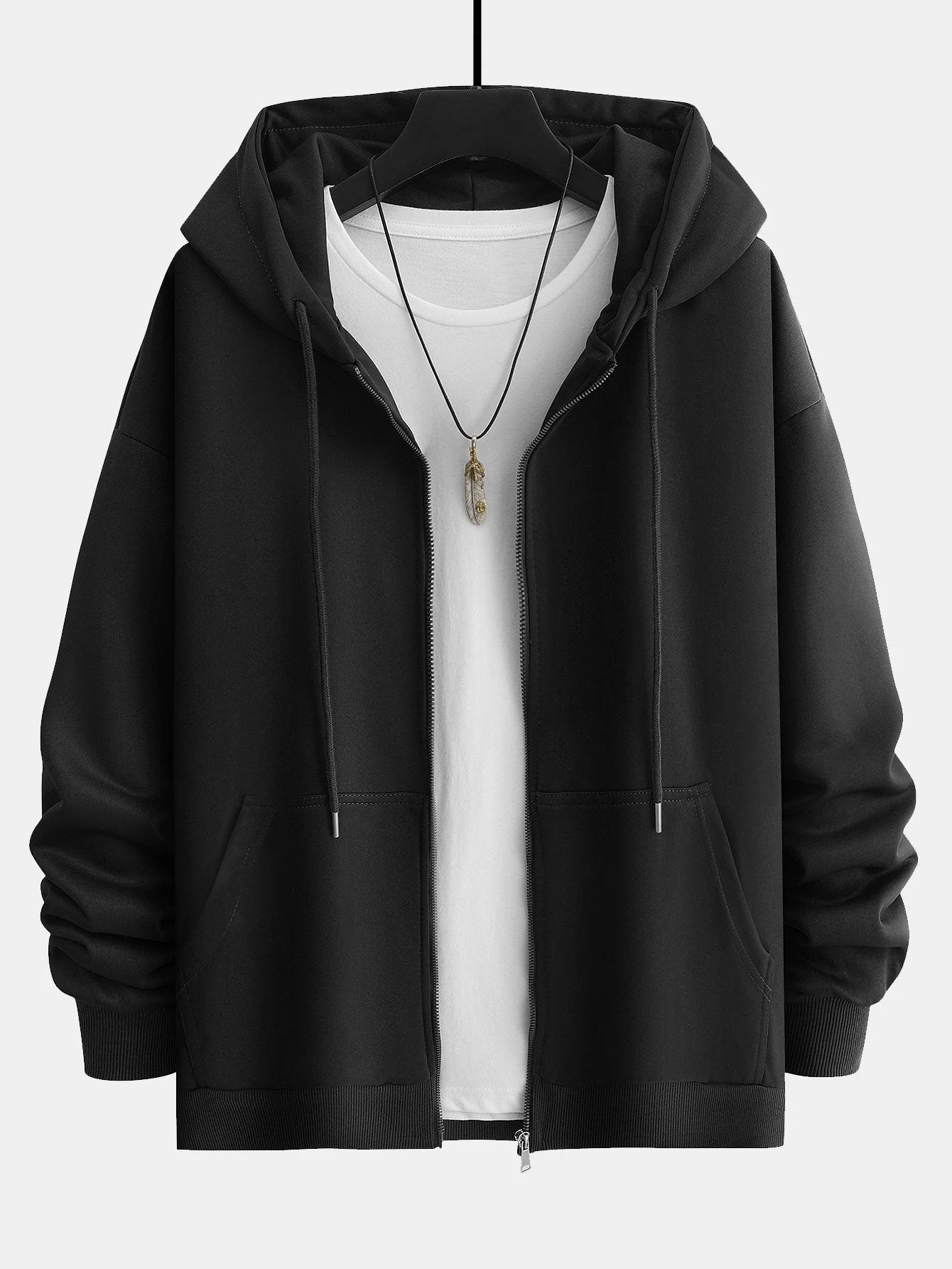 Romeo | Basic Relax Fit Zip Hoodie - Image 5