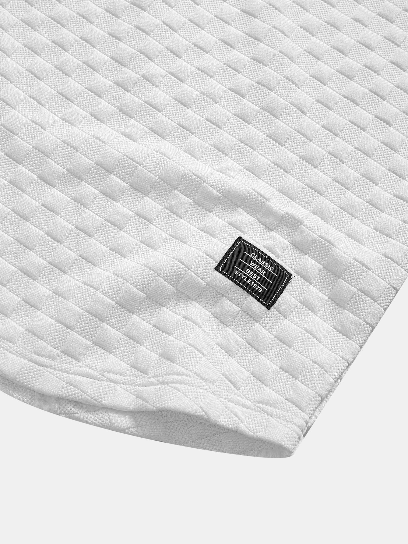 Ronald® | Checkerboard Jacquard Arc Hem Hooded T-Shirt - Image 10