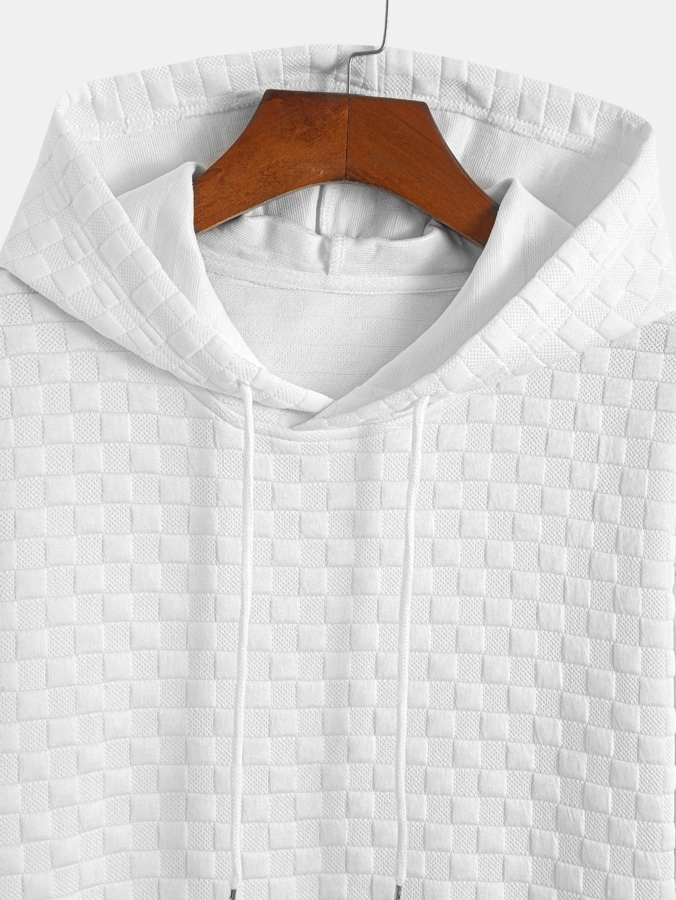 Ronald® | Checkerboard Jacquard Arc Hem Hooded T-Shirt - Image 7
