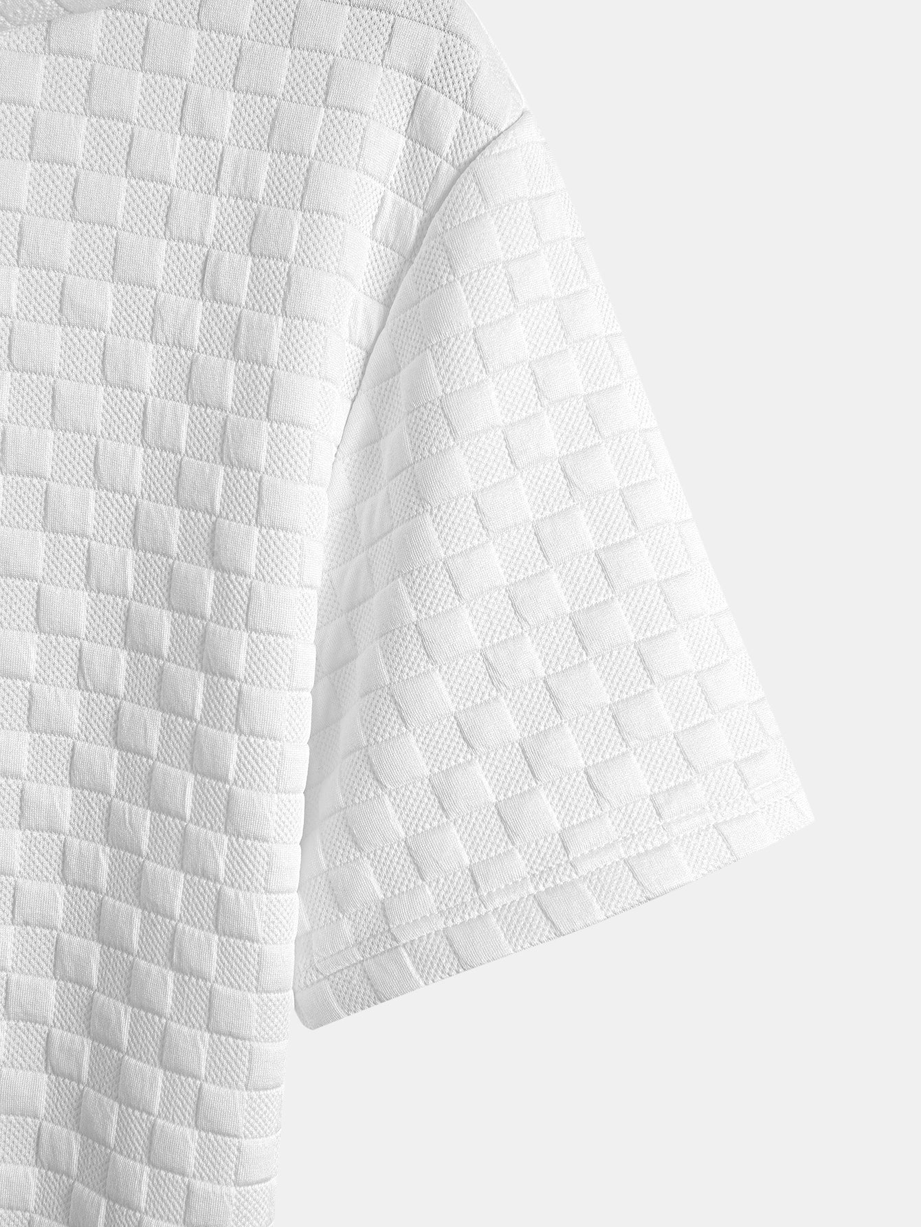 Ronald® | Checkerboard Jacquard Arc Hem Hooded T-Shirt - Image 8