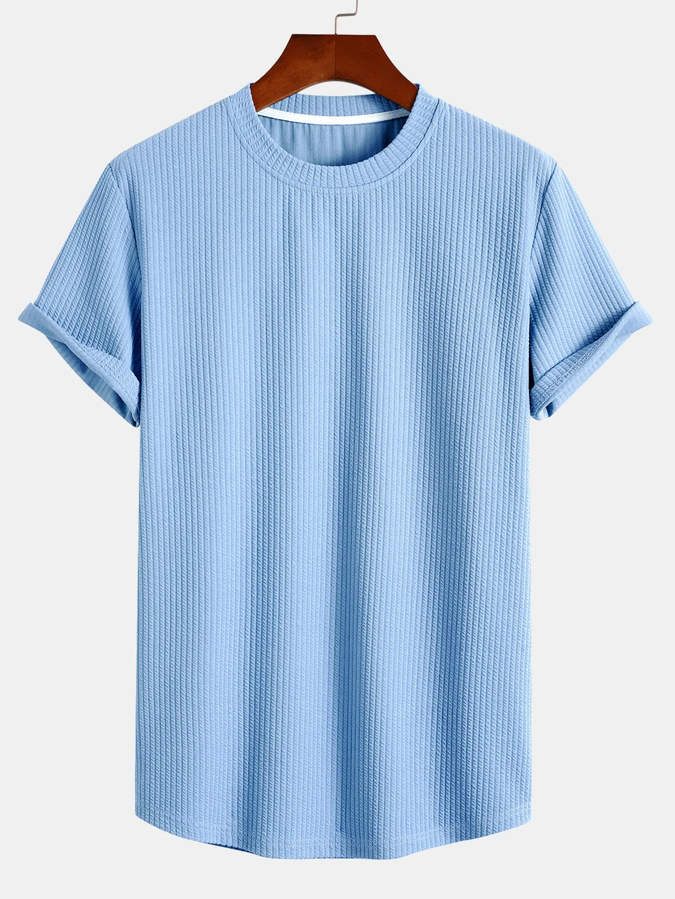 Ross® | Muscle Fit Ribbed Arc Hem T-Shirt - Image 4