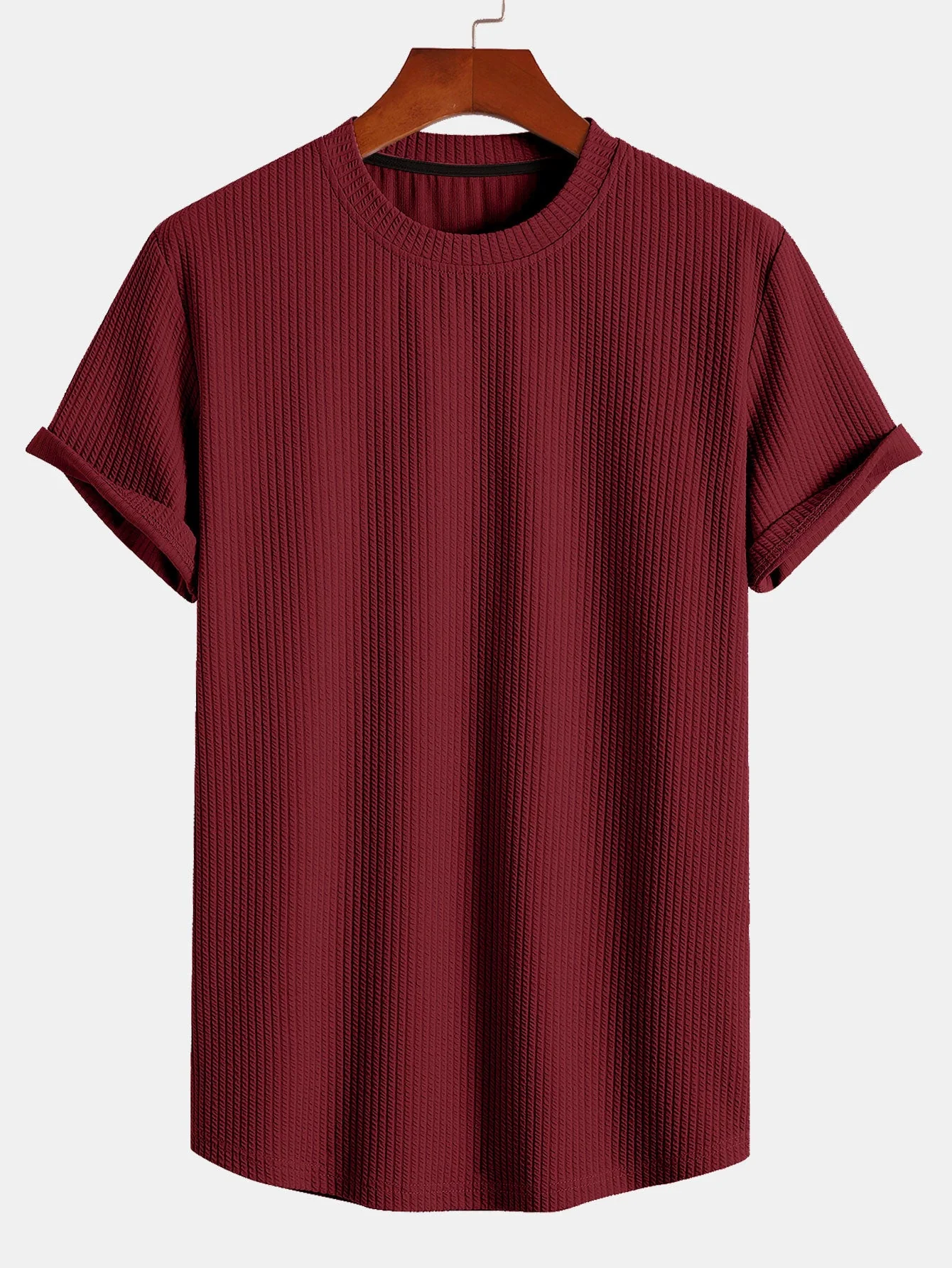 Ross® | Muscle Fit Ribbed Arc Hem T-Shirt - Image 7