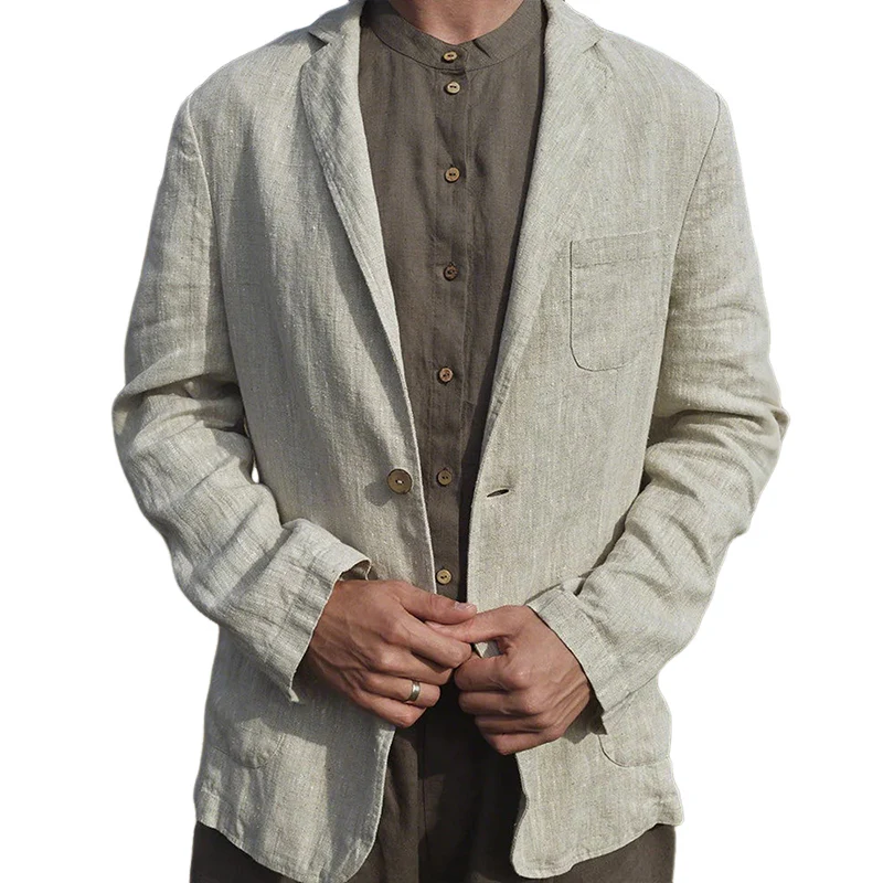 Ross | Men'S Vintage Casual Cotton And Linen Blazer