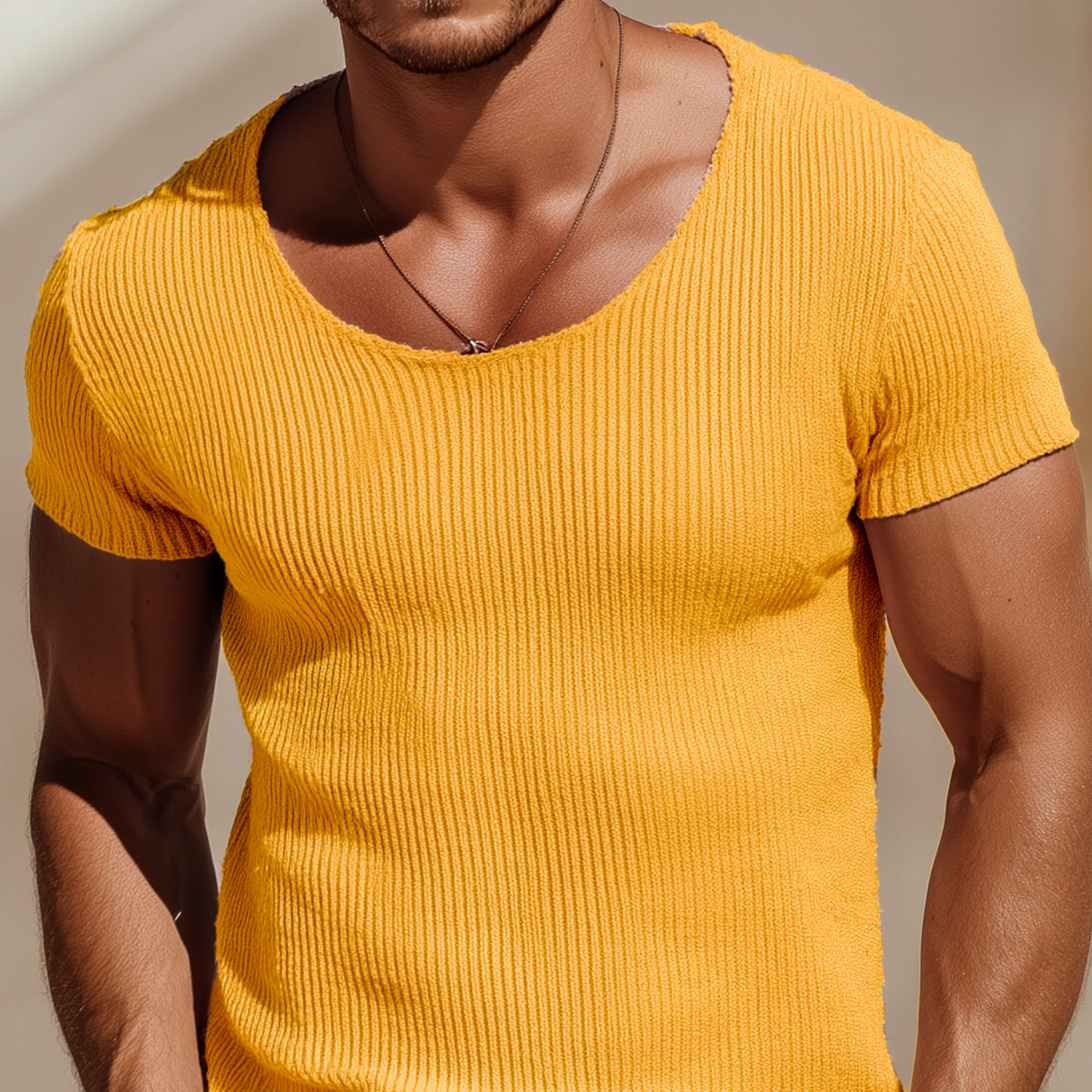 Rudolph | Men'S Spring And Summer Casual Round Neck Slim Fit Knitted Short Sleeve T-Shirt - Image 7