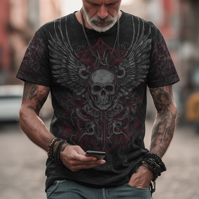 Rufus | Men'S Summer Fashion Street Print Polyester Blend Short-Sleeved T-Shirt - Image 2