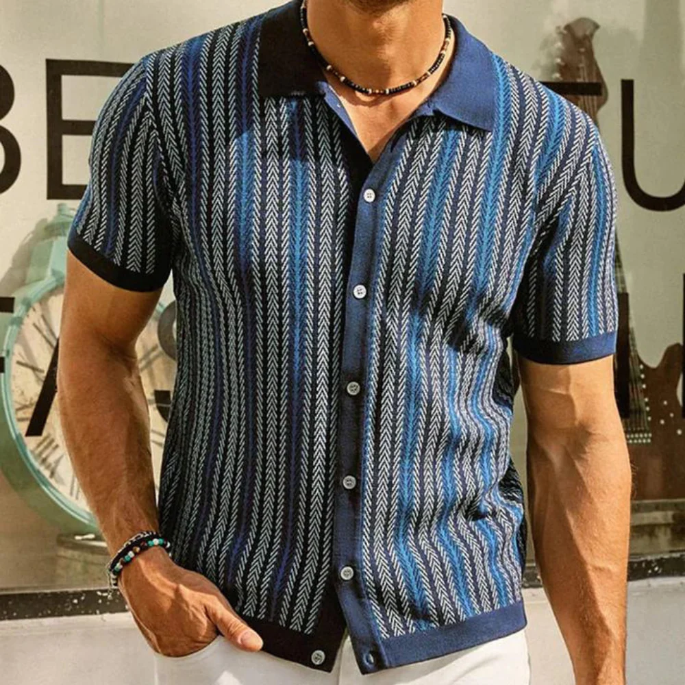Ryan® | Men's Striped Knit Shirt - Image 7