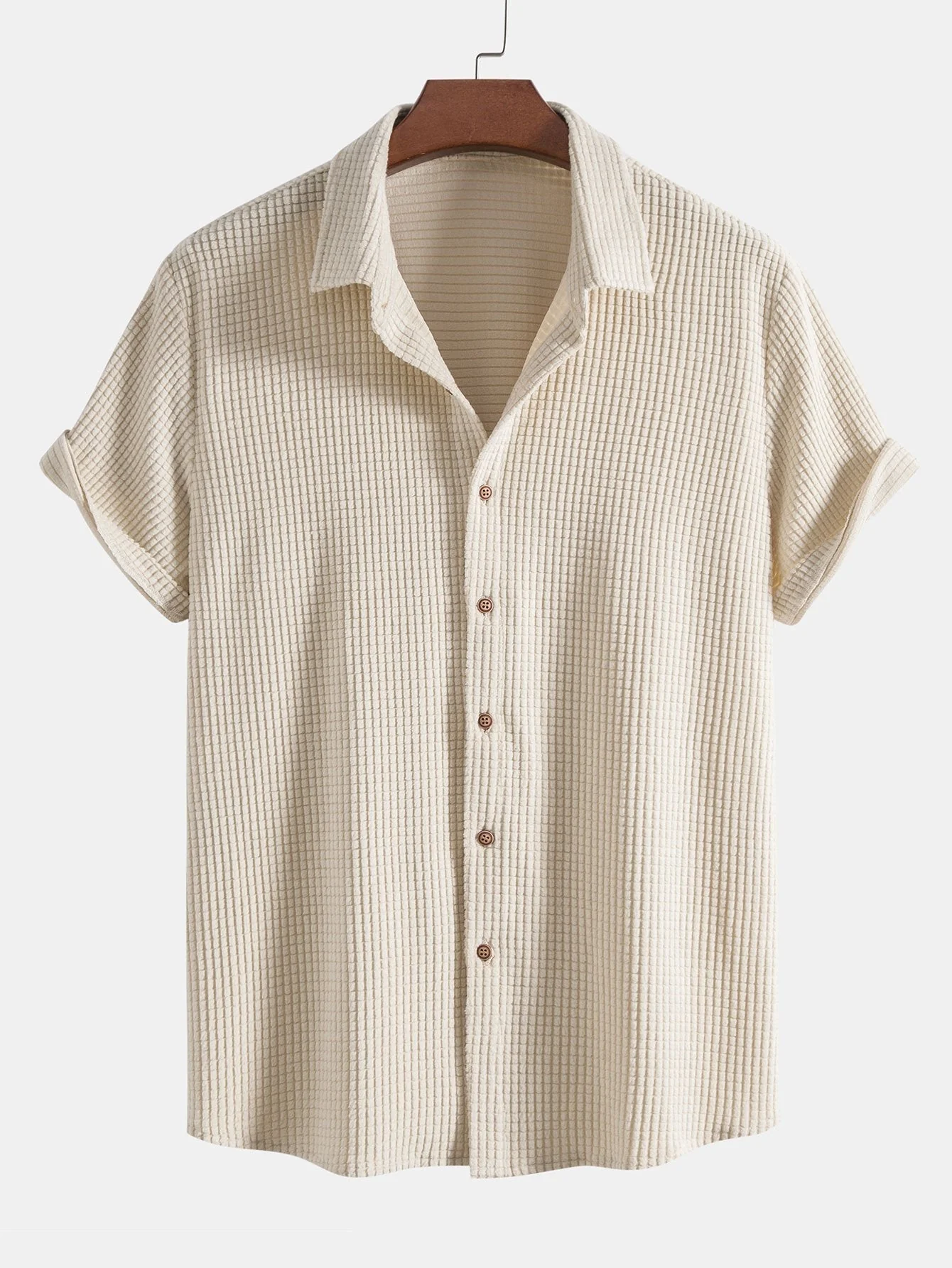 Salvador® | Waffle Button Up Shirt & Shorts - Image 4