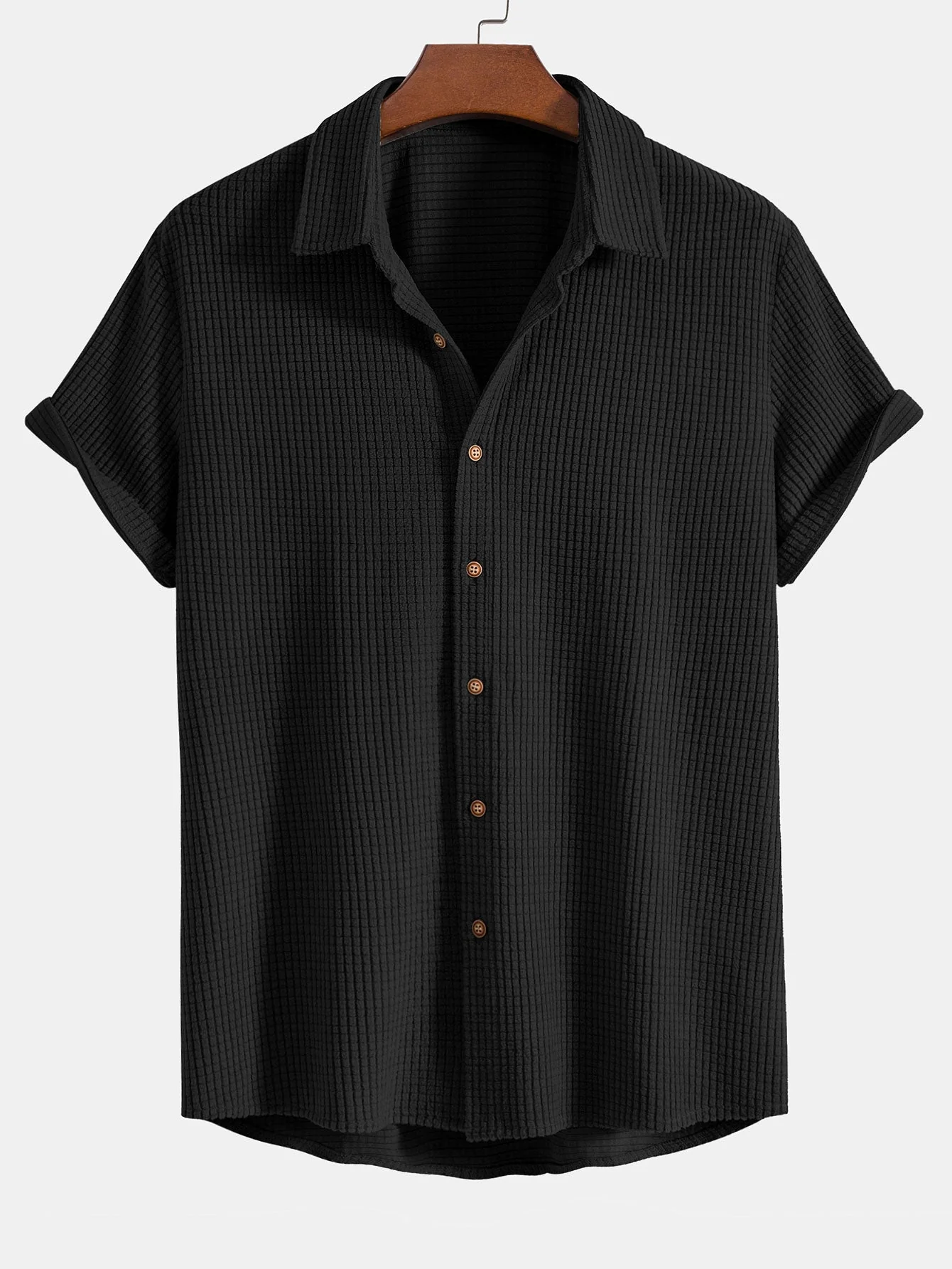 Salvador® | Waffle Button Up Shirt & Shorts - Image 8