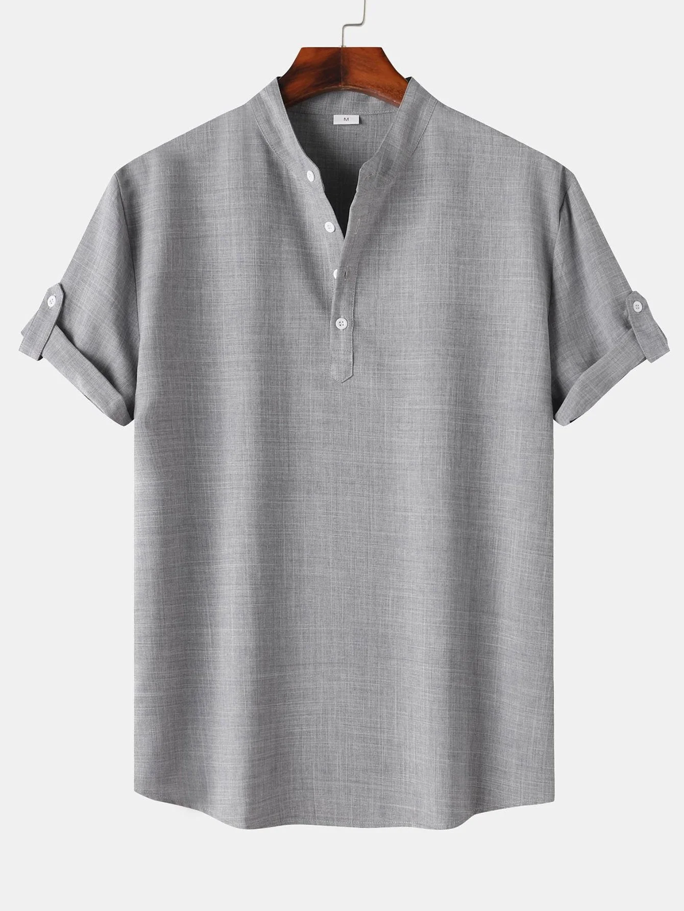 Santiago® | Short Sleeve Linen Look Henley Shirt - Image 4