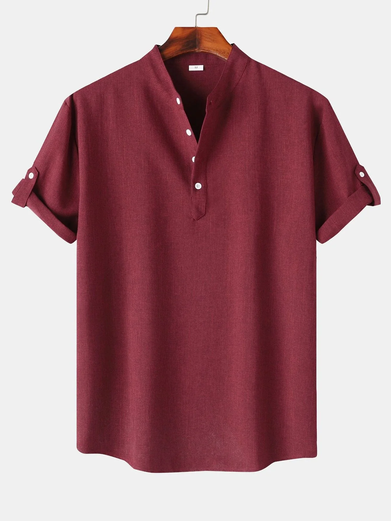 Santiago® | Short Sleeve Linen Look Henley Shirt - Image 7