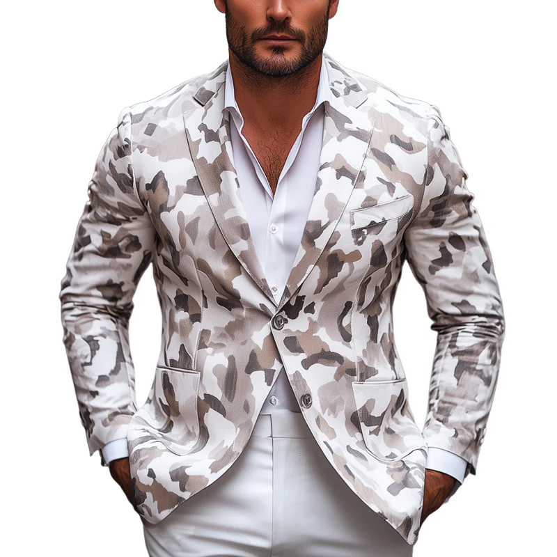 Saul | Men'S Spring And Autumn Classic Camouflage Two-Button Blazer