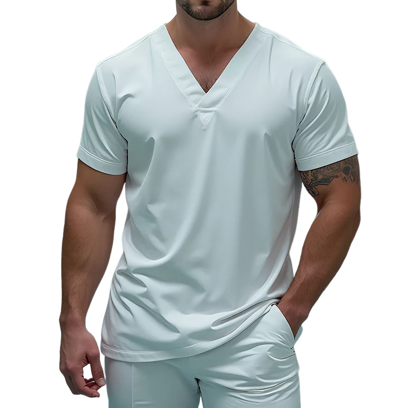 Sean | Men'S Vintage Casual Cotton V-Neck Short Sleeve T-Shirt