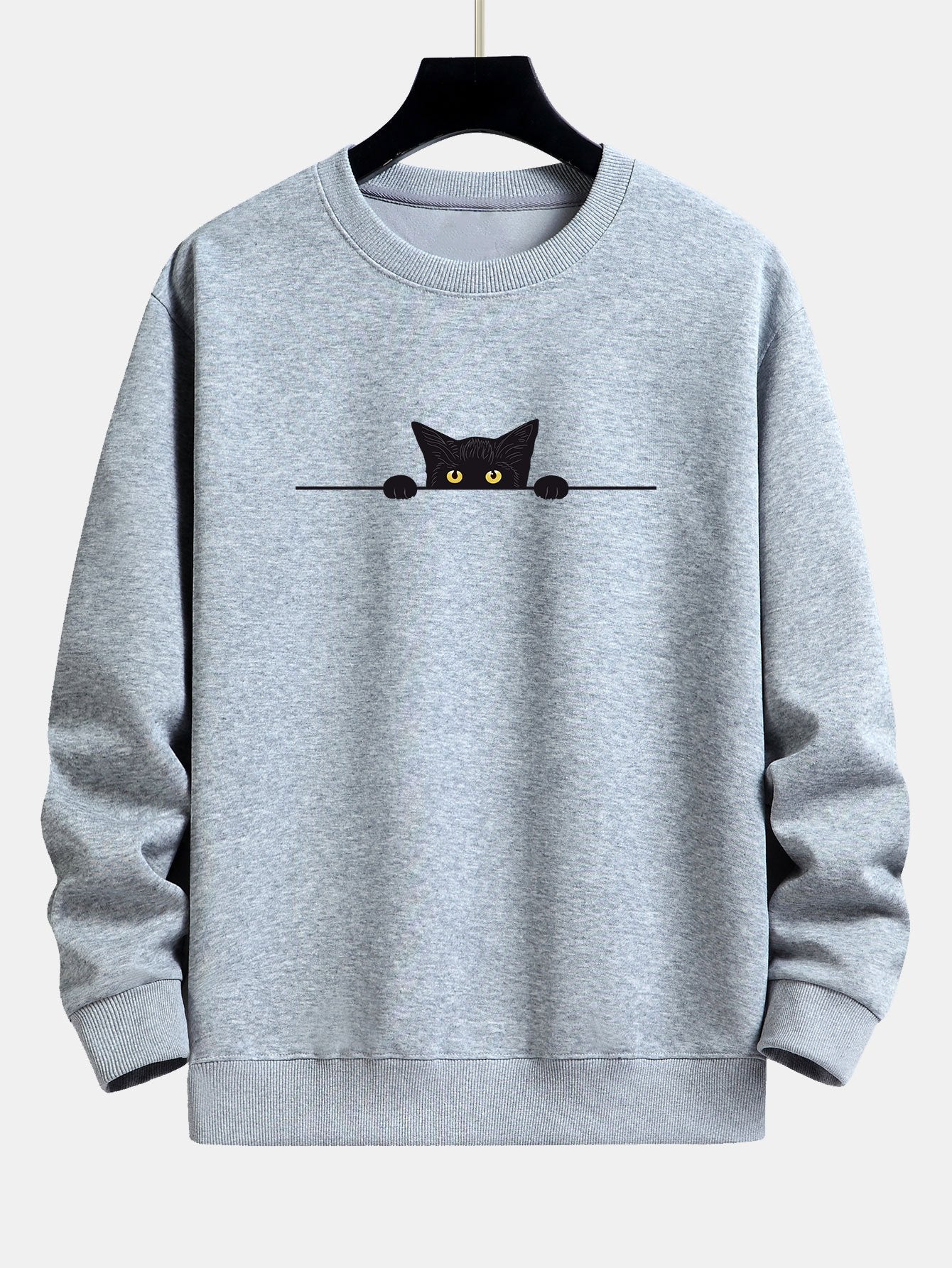 Sergio® | Black Cat Print Relax Fit Sweatshirt - Image 3