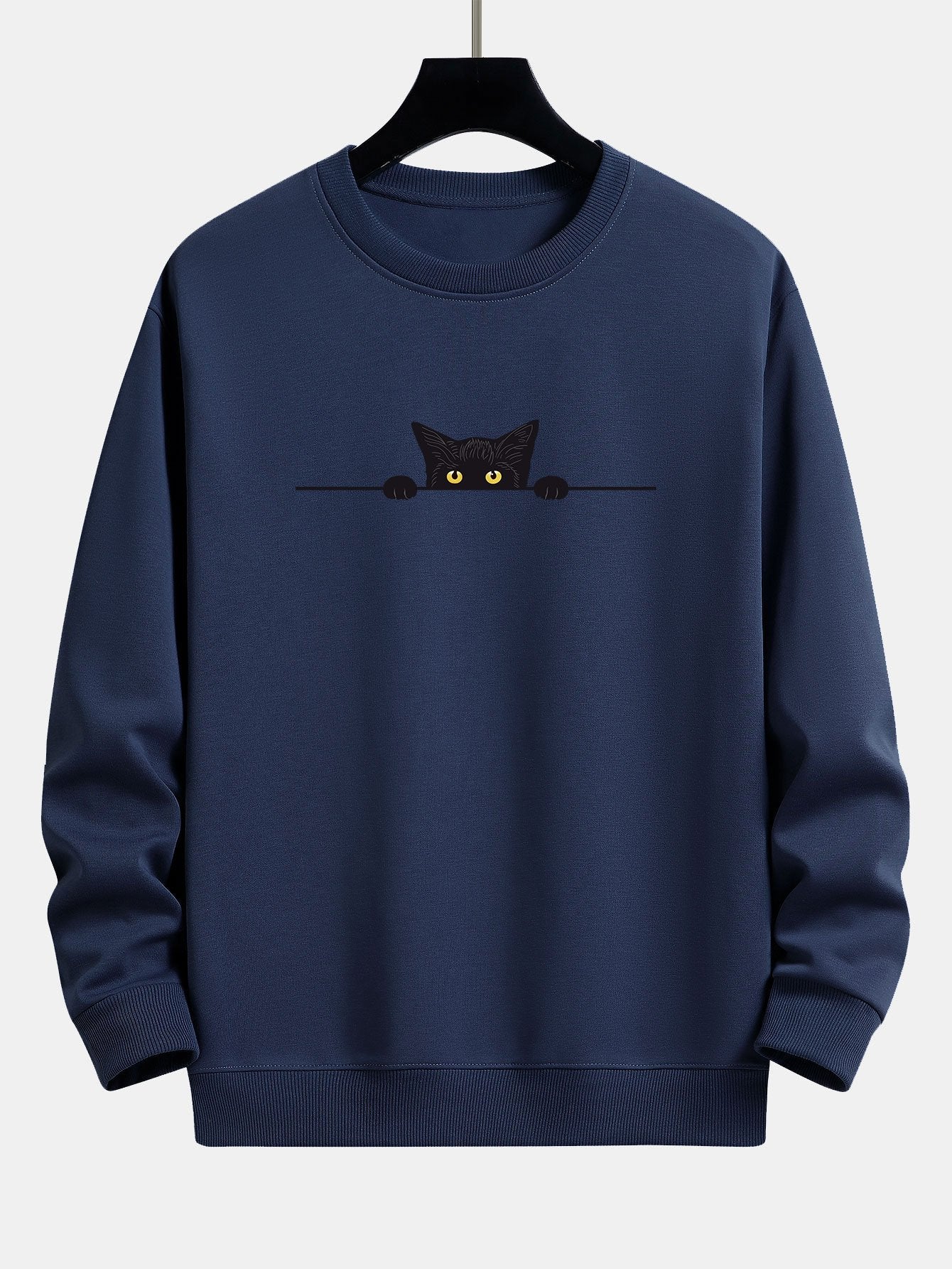 Sergio® | Black Cat Print Relax Fit Sweatshirt - Image 5