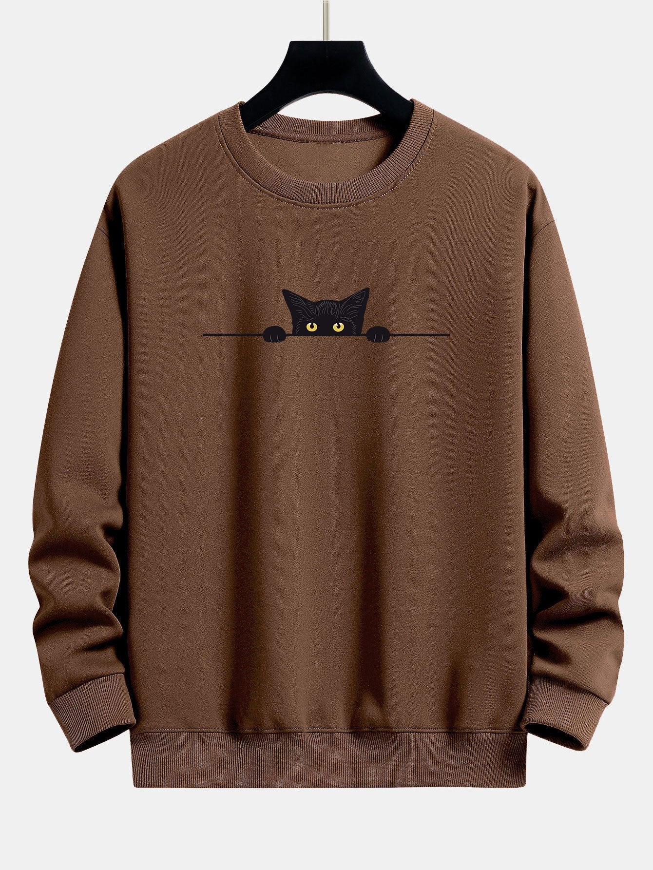Sergio® | Black Cat Print Relax Fit Sweatshirt - Image 6
