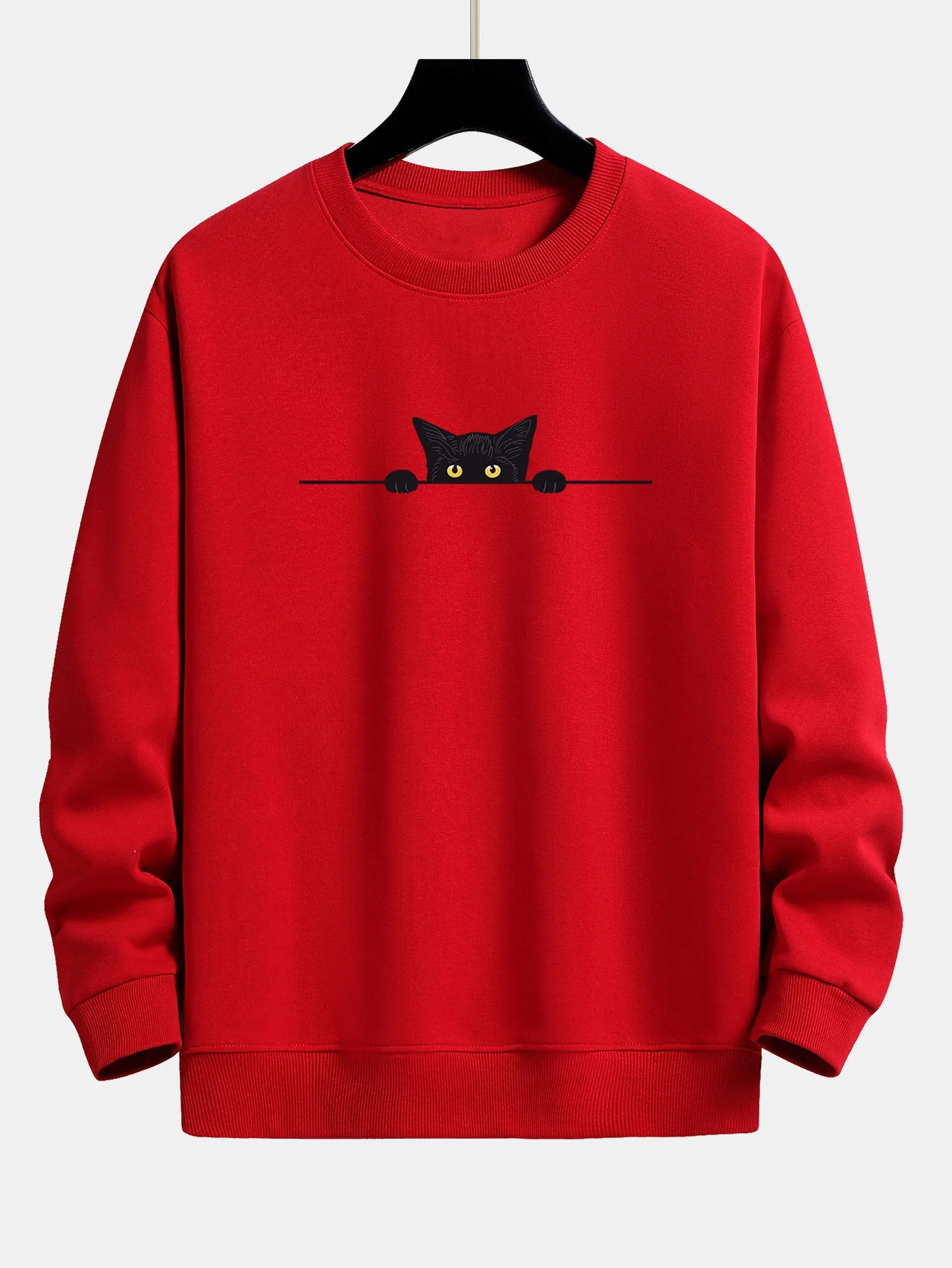 Sergio® | Black Cat Print Relax Fit Sweatshirt - Image 9