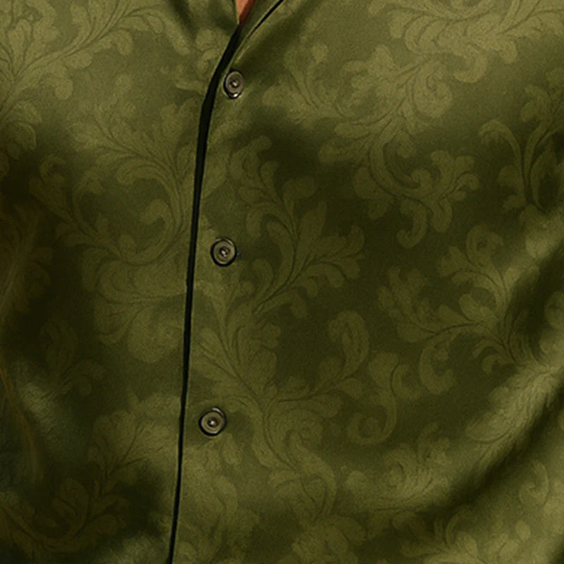 Seth | Men'S Summer Fashion Comfortable Printed Satin Short Sleeve Shirt - Image 3