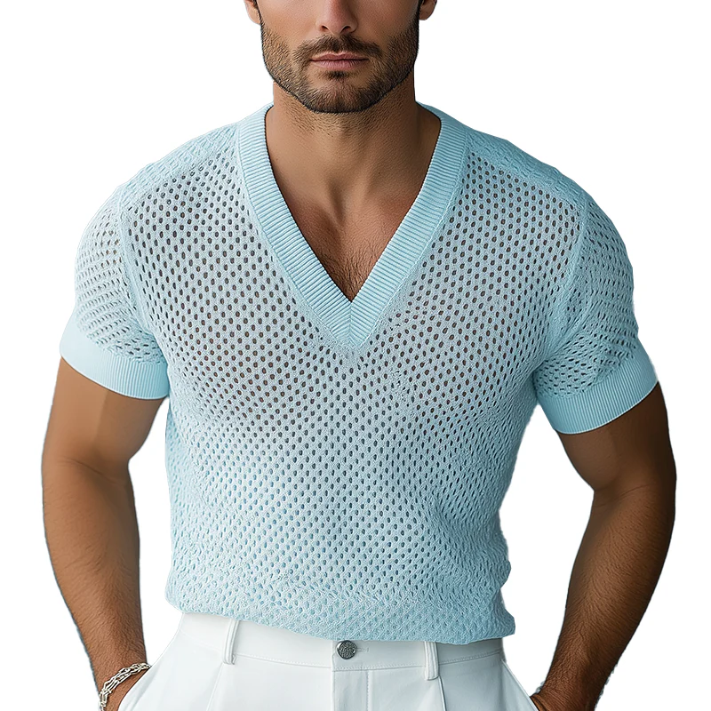 Shawn | Men'S Summer Fashion Knitted Mesh Short Sleeve T-Shirt