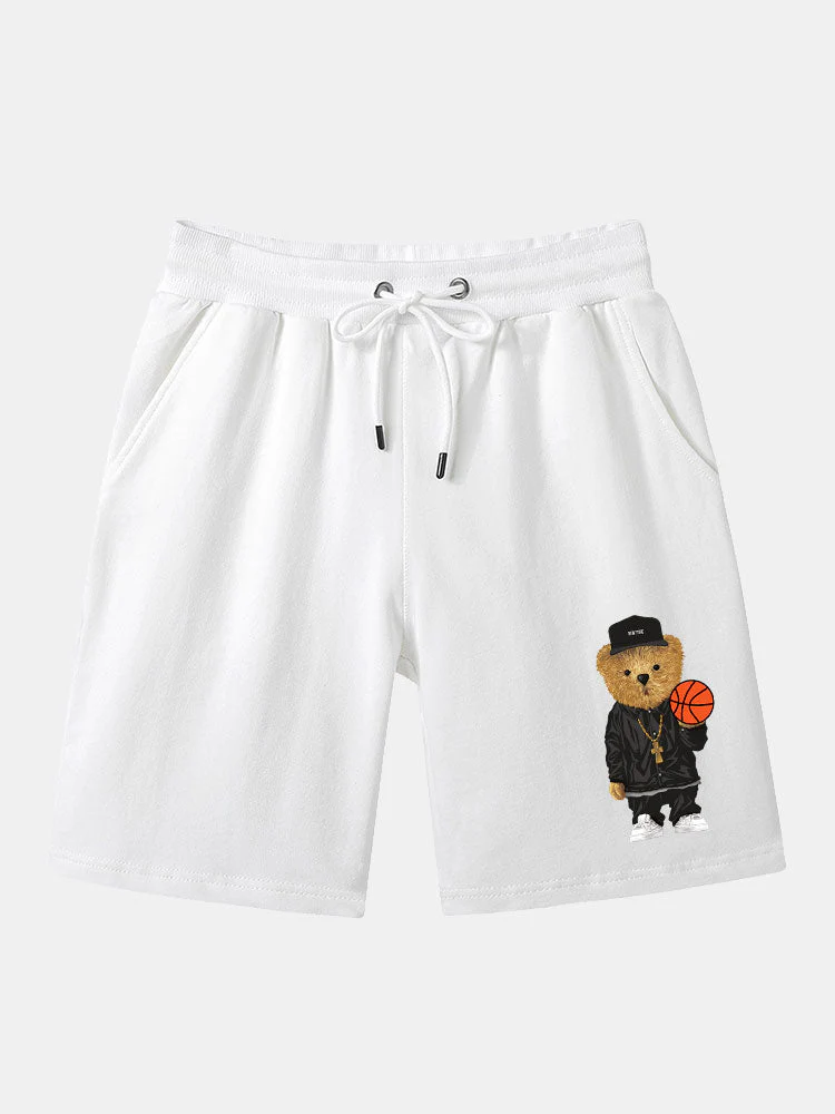 Sigismund | Basketball Bear Print Mid Length Shorts - Image 2