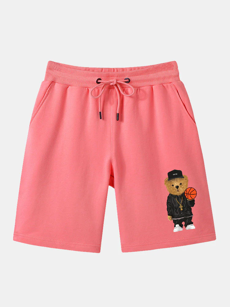 Sigismund | Basketball Bear Print Mid Length Shorts - Image 7